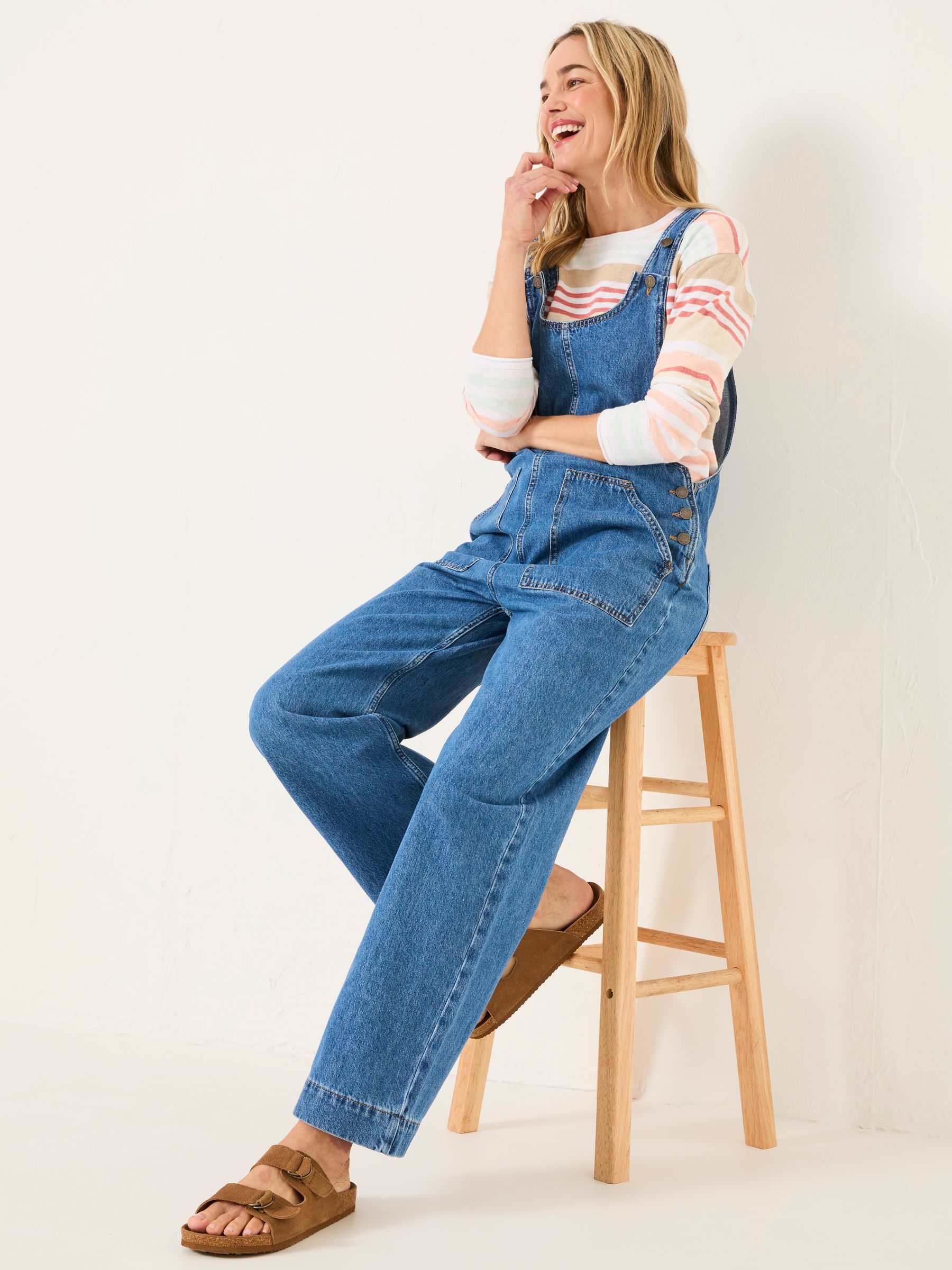 Raffles Denim Vintage Relaxed Fit Dungarees - Image 3 of 6