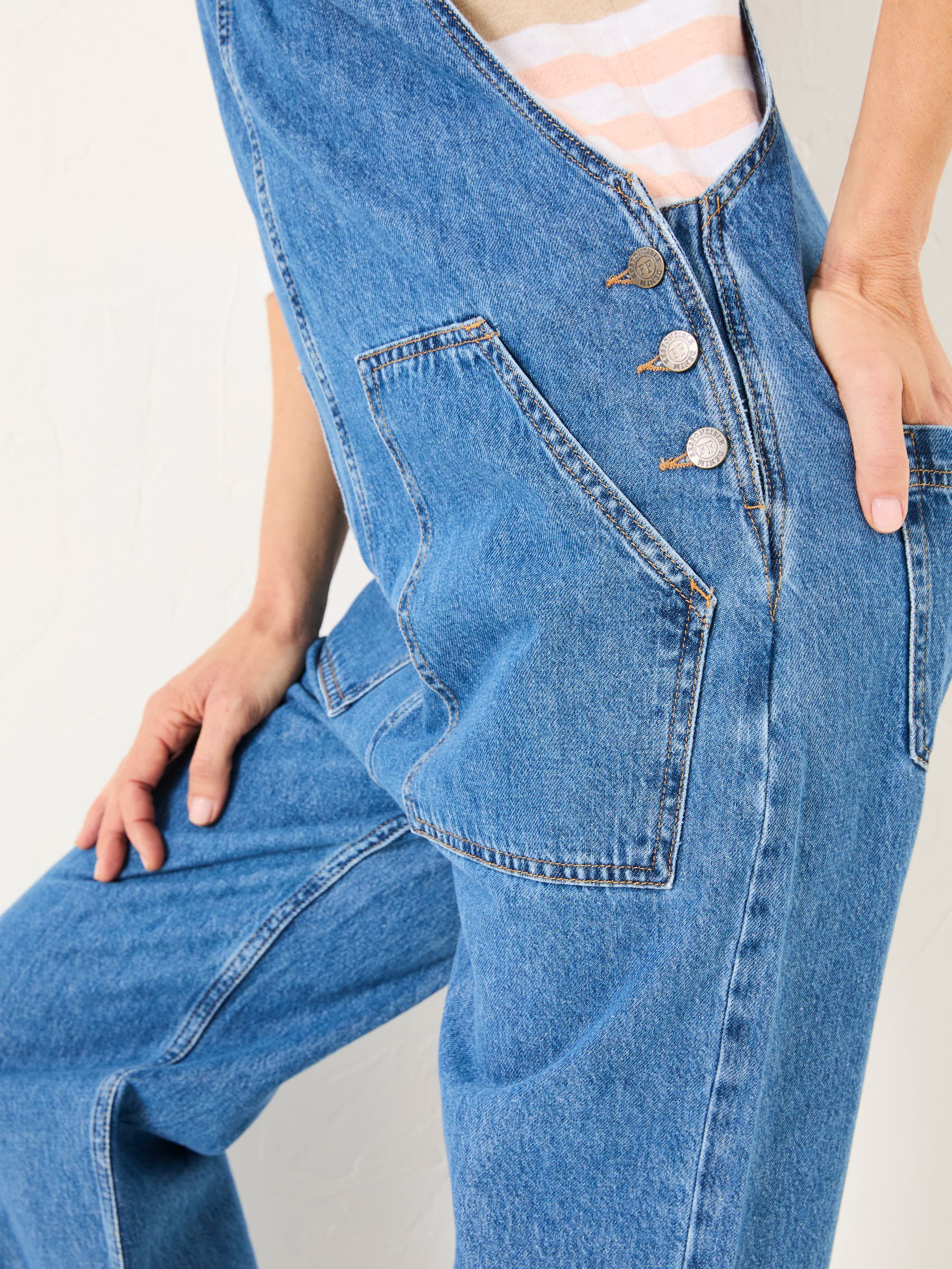 Raffles Denim Vintage Relaxed Fit Dungarees - Image 5 of 6