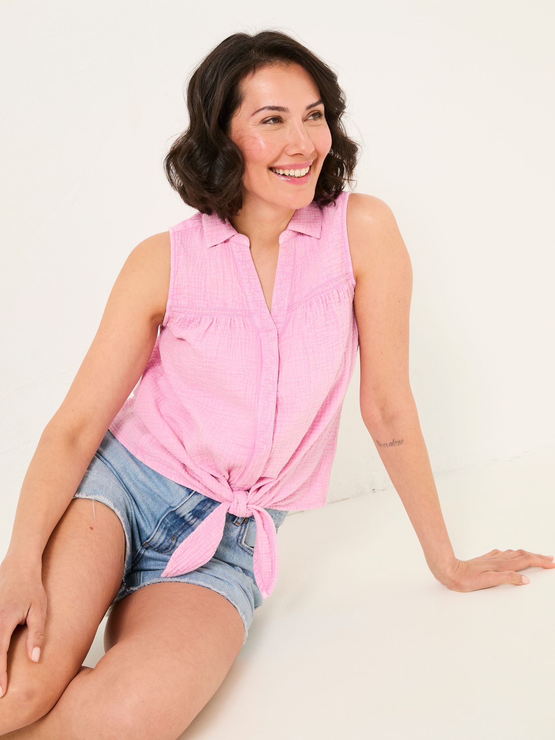 Light Pink Sam Tie Front Shirt - Image 3 of 5