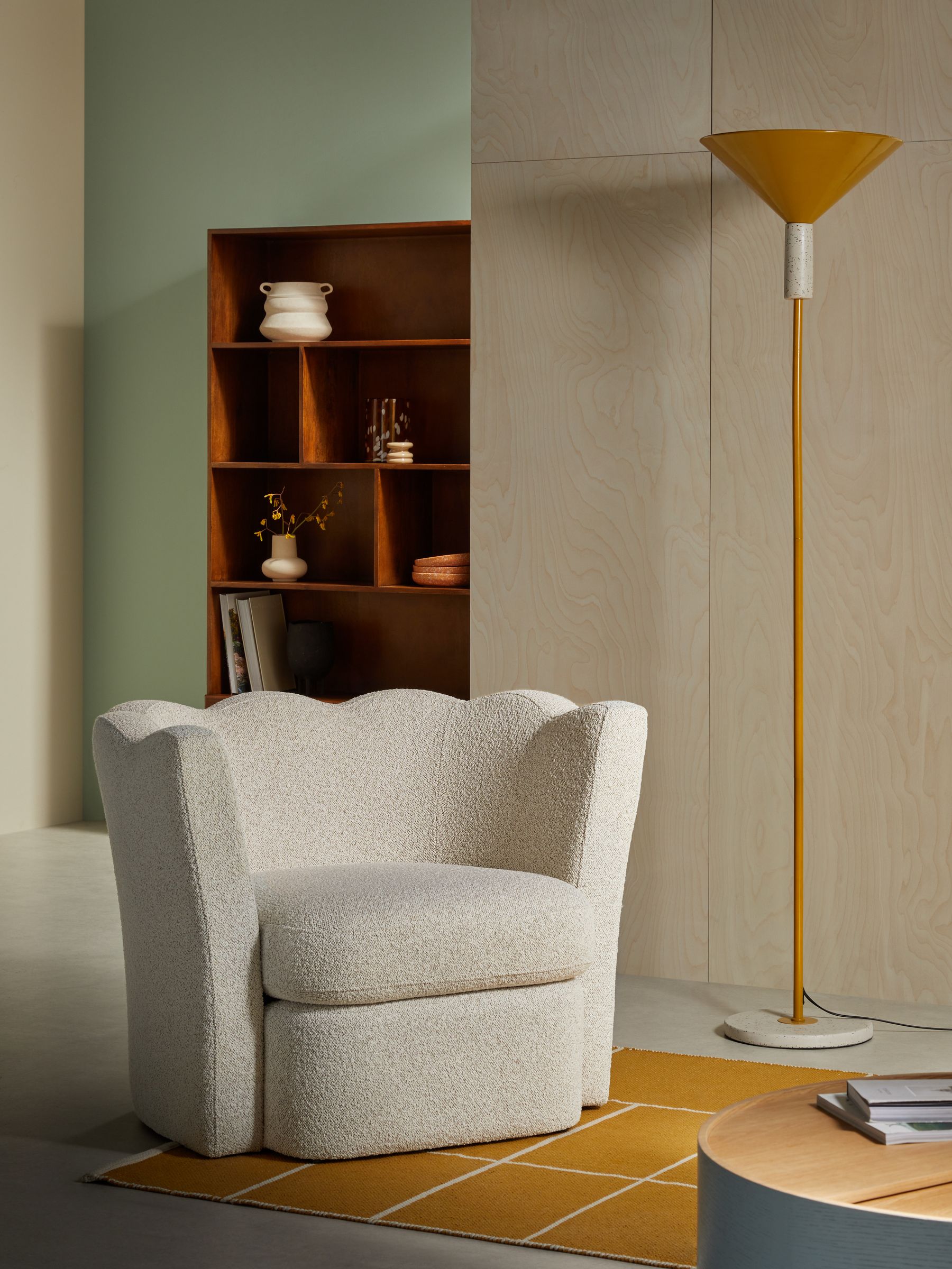 Maya Accent Chair in Off White Pax Boucle - Image 1 of 6