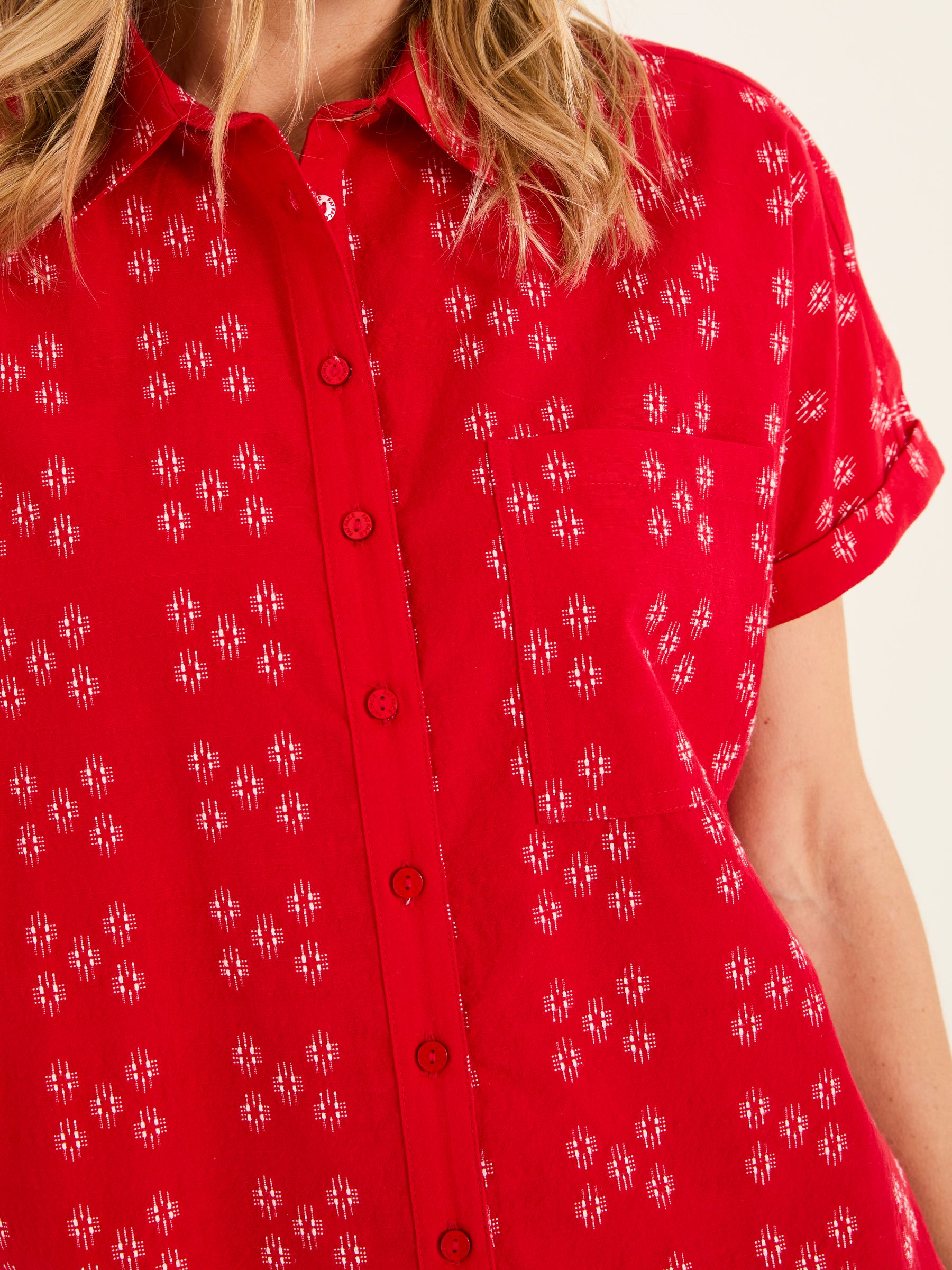 Sanchez Red Jacquard Shirt - Image 4 of 6