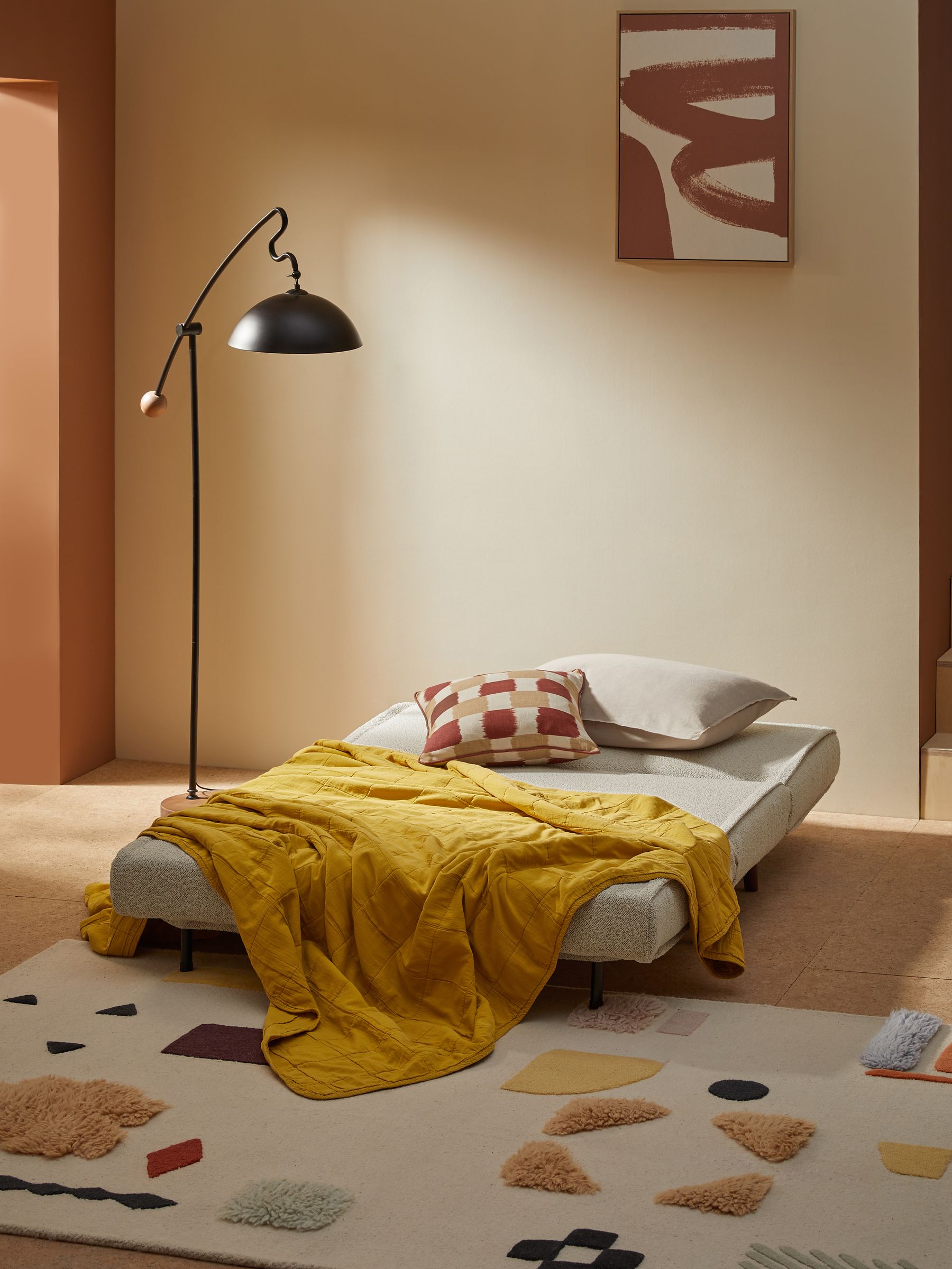 Regular Haru 2 Seater Sofa Bed in Off White Natural Pax Boucle - Image 2 of 7