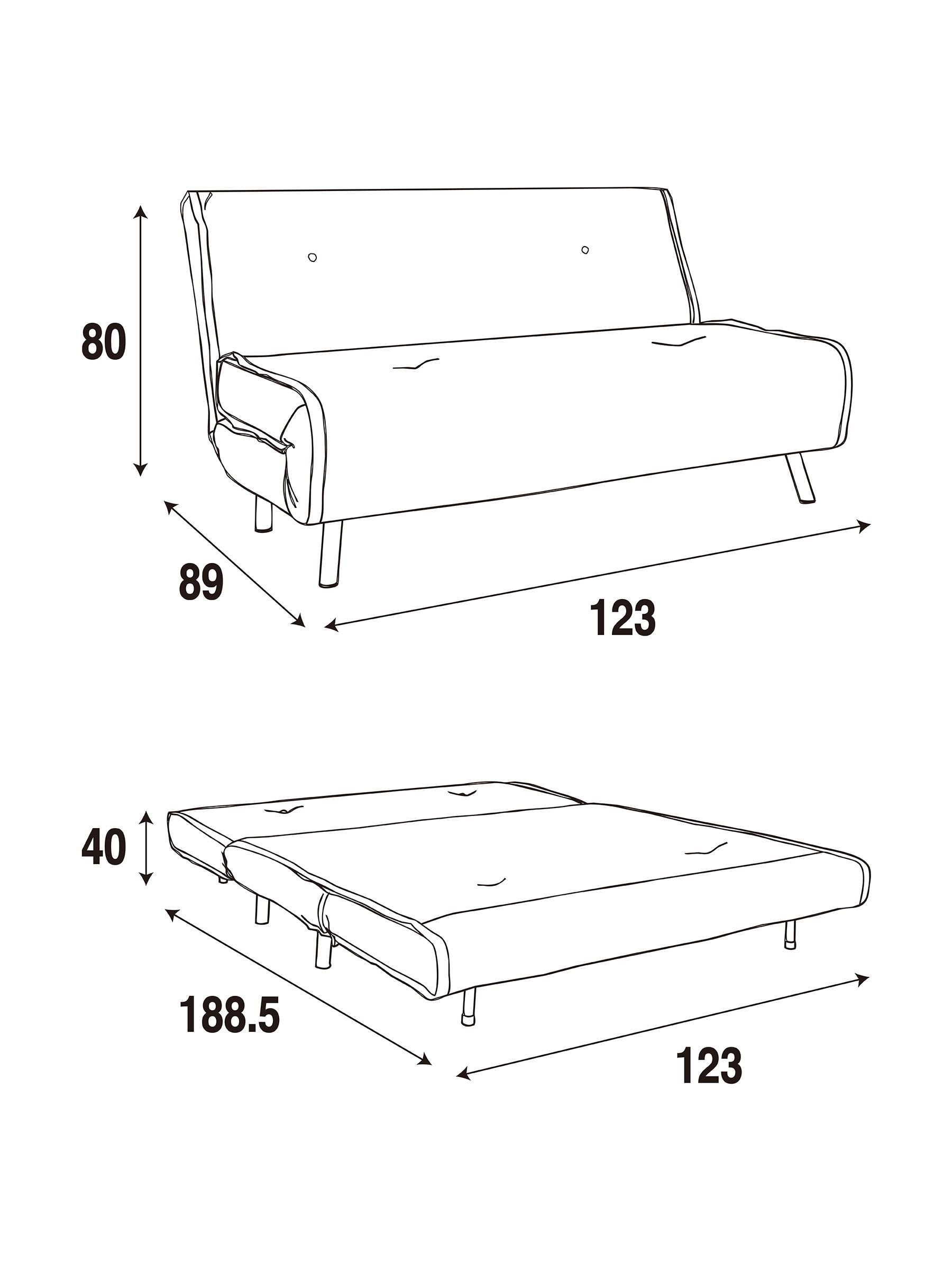 Regular Haru 2 Seater Sofa Bed in Off White Natural Pax Boucle - Image 7 of 7