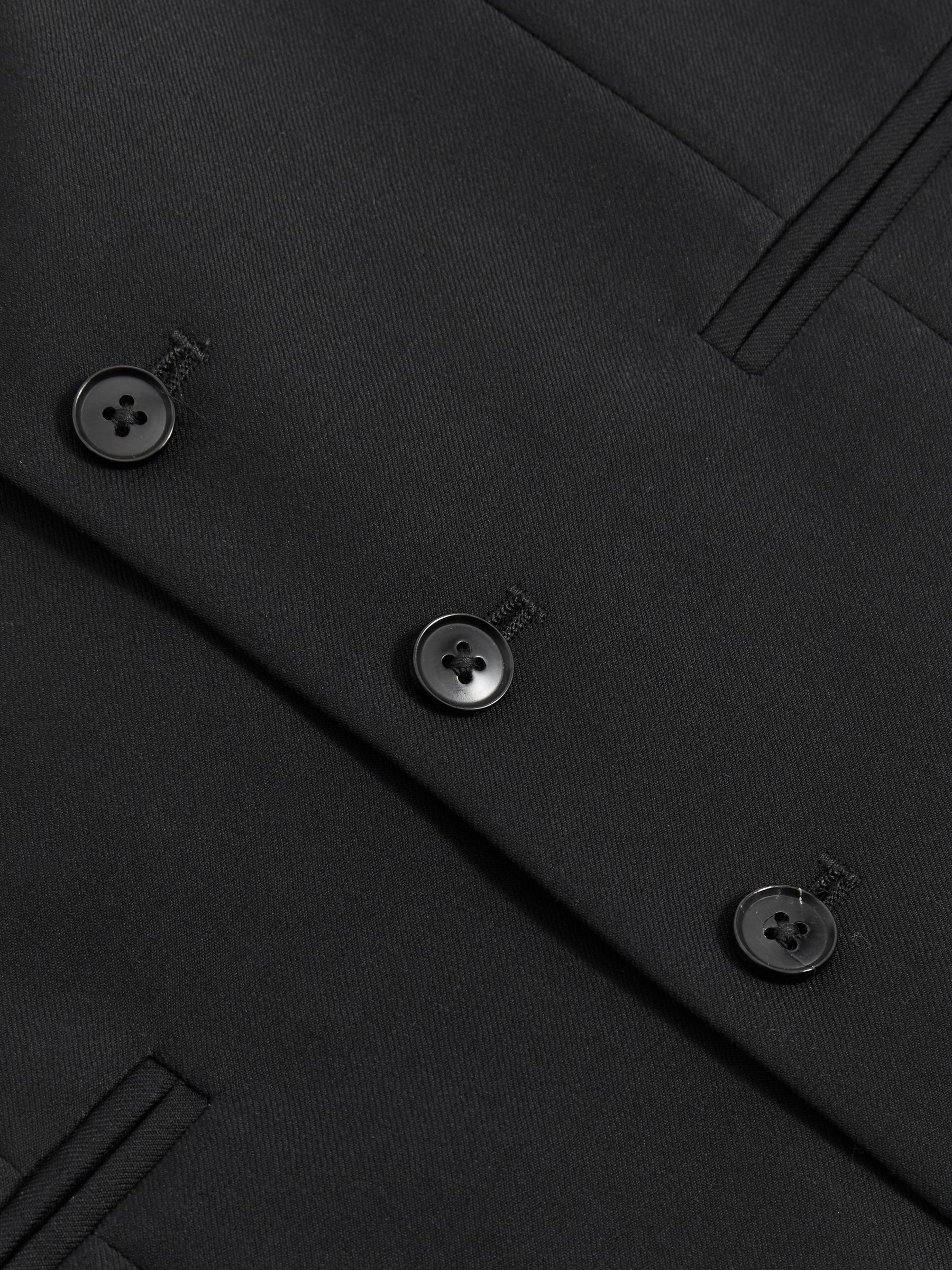 Slim-Fit Wool Suit Waistcoat in Black - Image 7 of 7