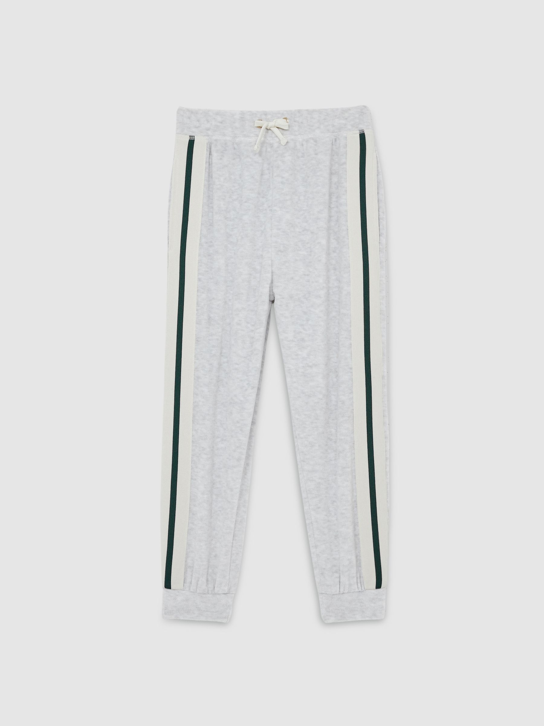 4-9 yrs Velour Side-Stripe Tracksuit Joggers in Grey - Image 2 of 5