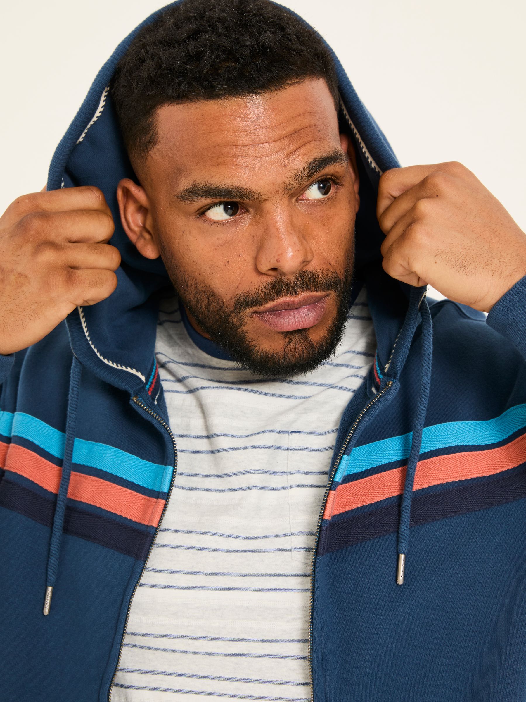 Brooke Navy Brooke Cut and Sew Hoody - Image 3 of 4