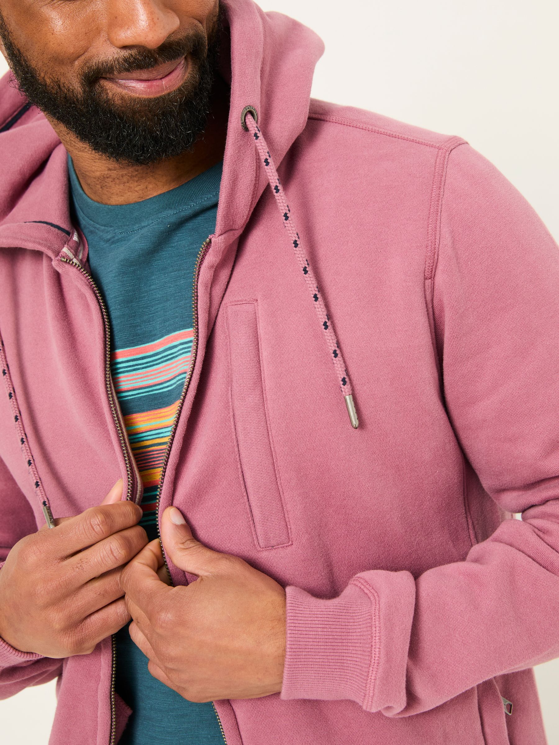 Brooke Heather Purple Zip Through Hoodie - Image 4 of 5