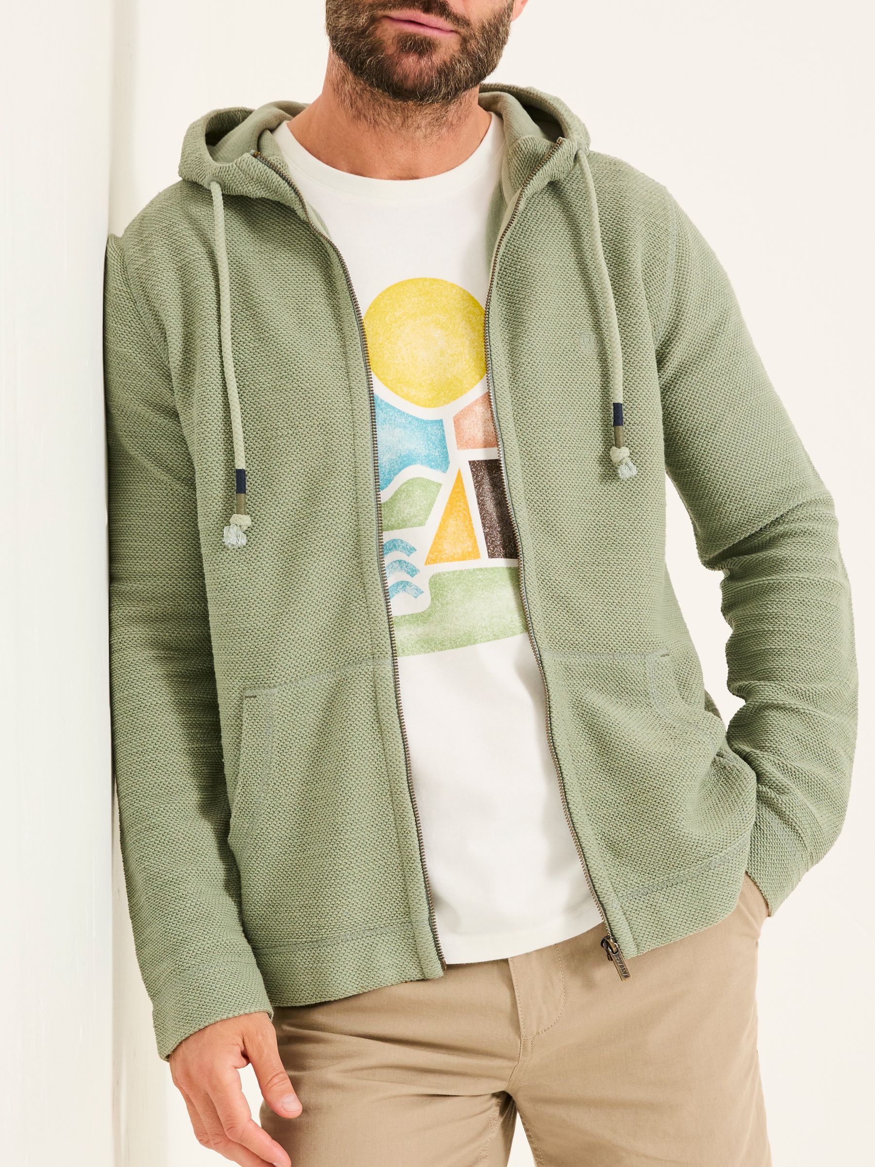 Woolacombe Sage Green Woolacombe Zip Through - Image 3 of 5
