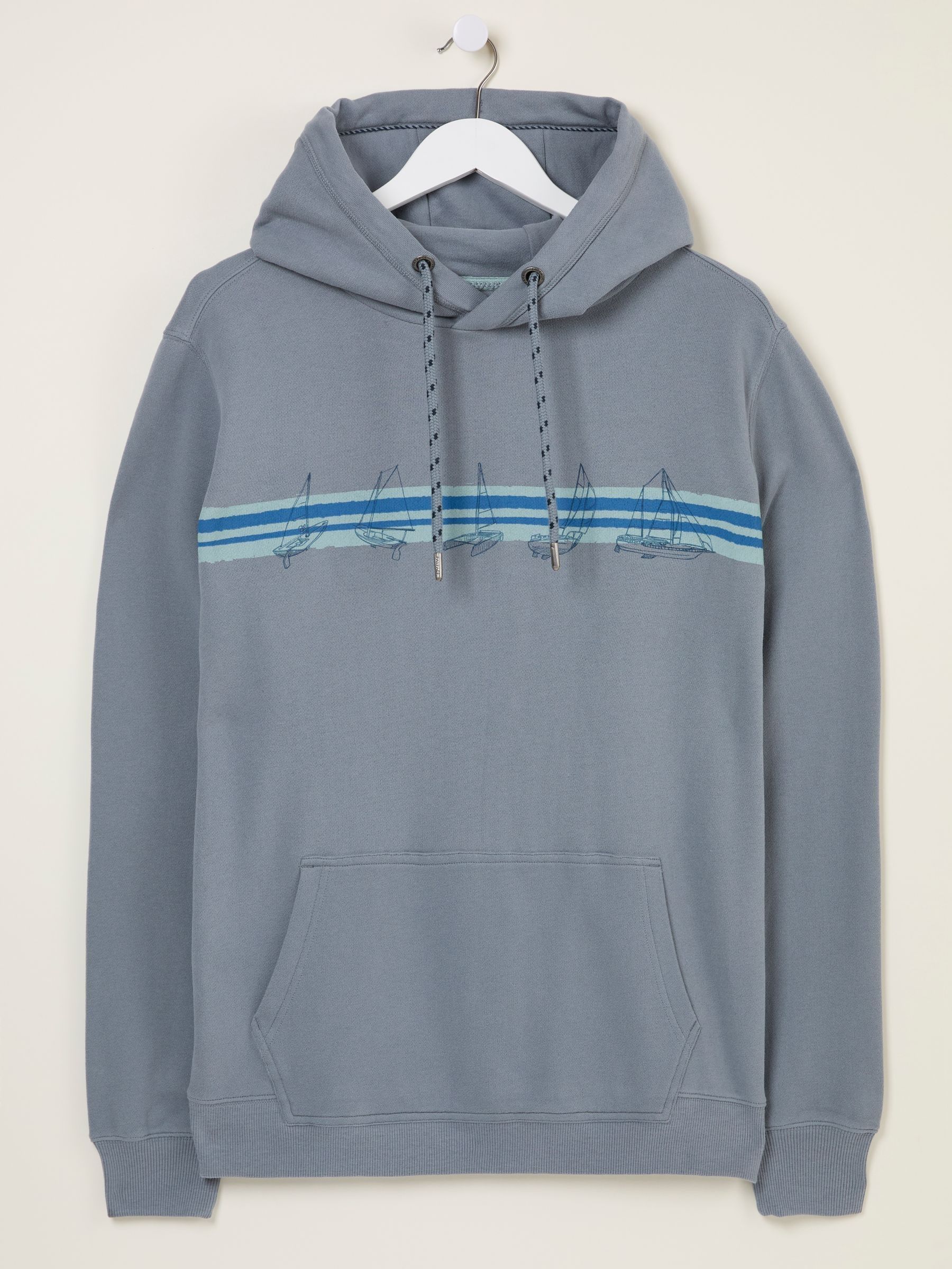 Dusky Blue Boat Graphic Overhead Hoody - Image 5 of 5