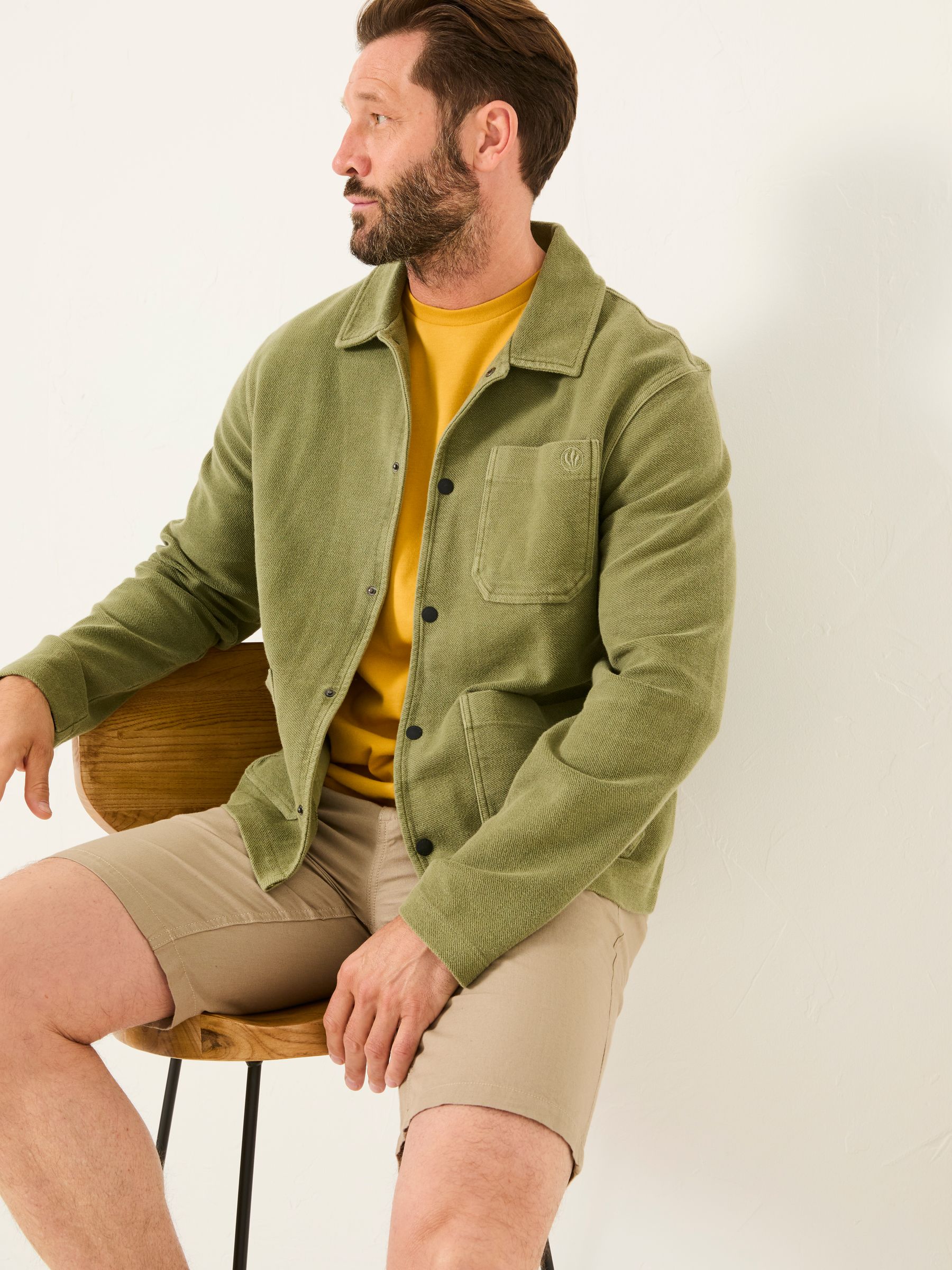 Lowe Khaki Green Lowe Loop Back Light Weight Jacket - Image 3 of 5