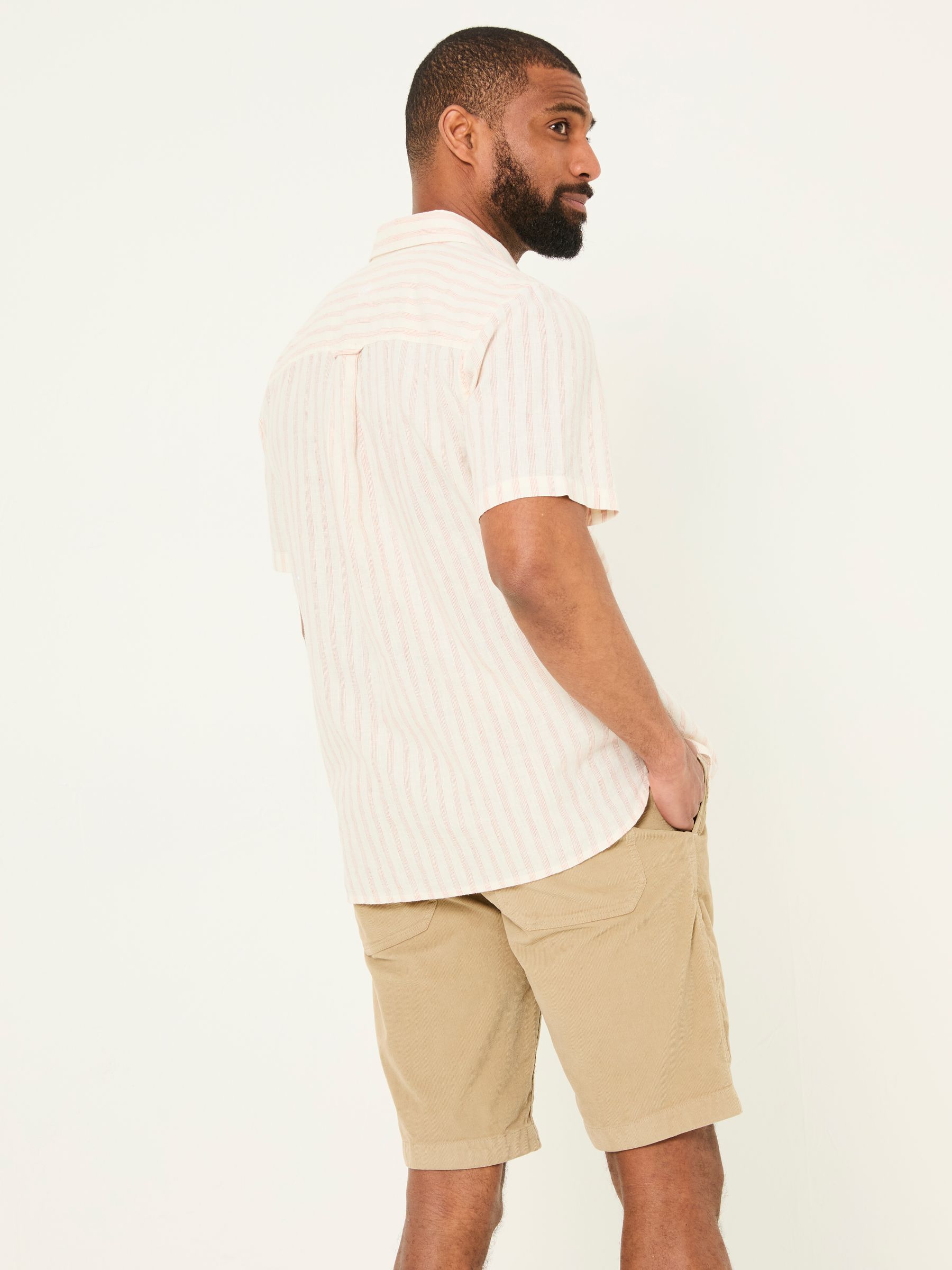 Orange Short Sleeve Fine Stripe Shirt - Image 3 of 6