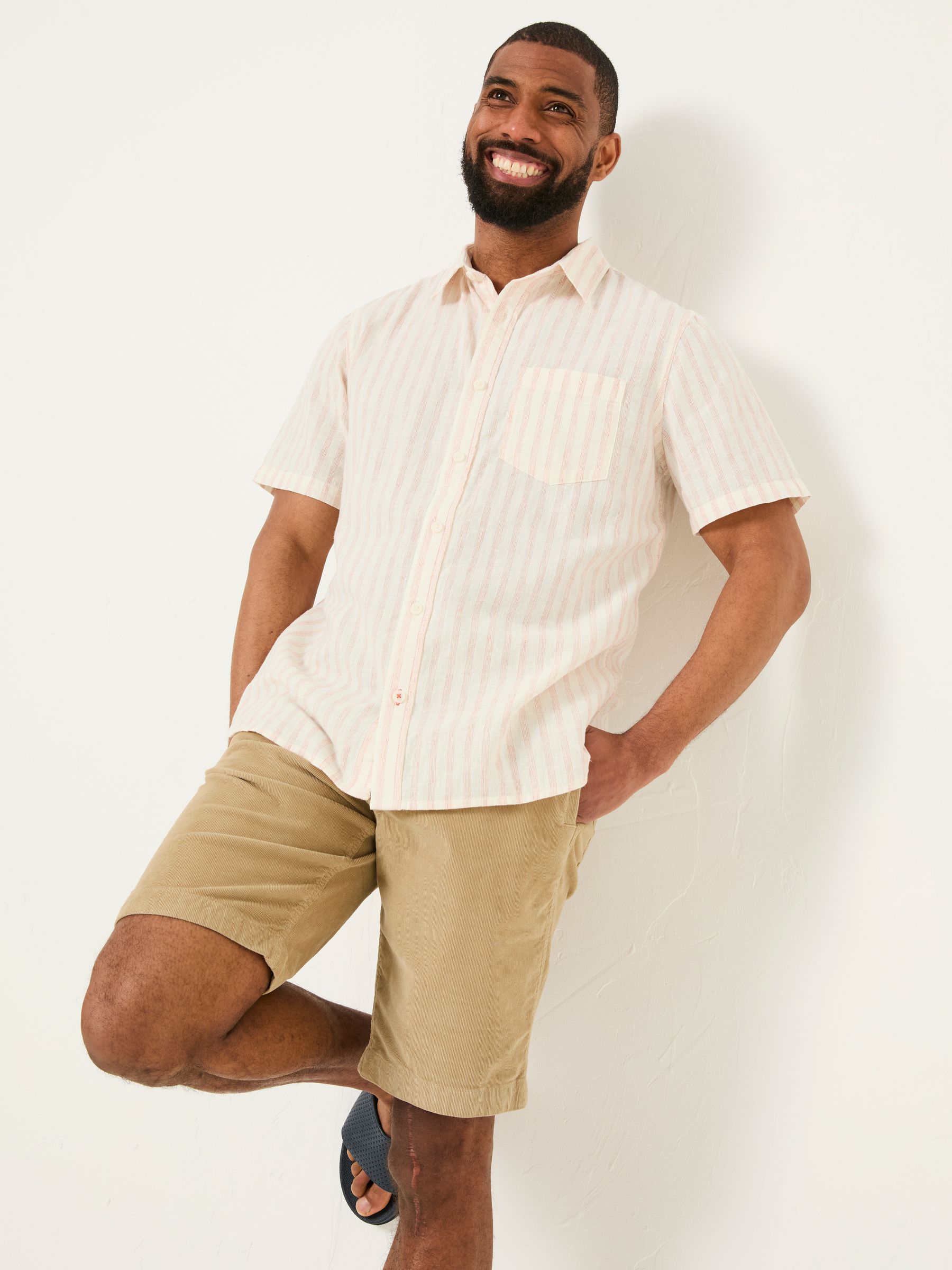 Orange Short Sleeve Fine Stripe Shirt - Image 5 of 6