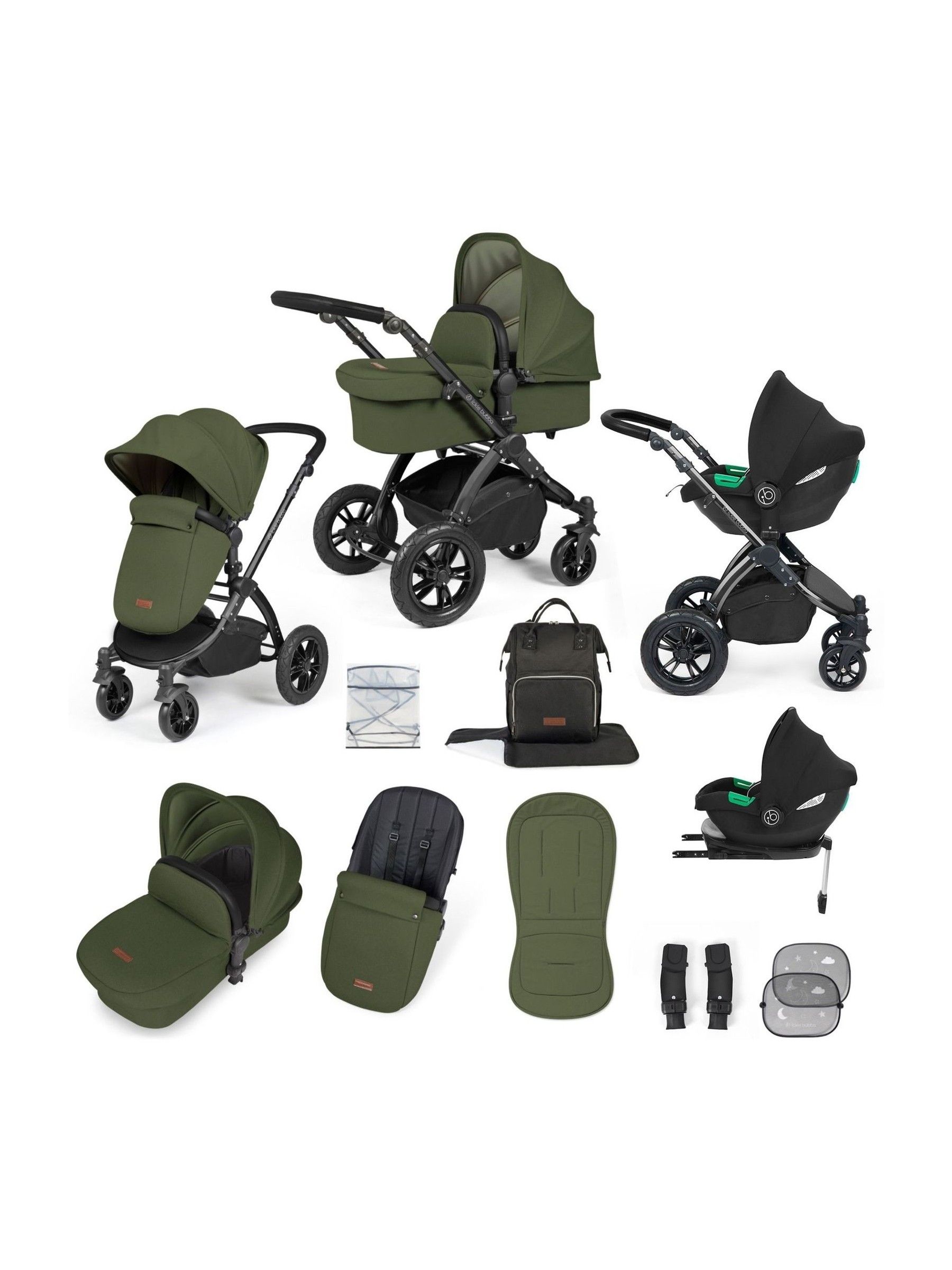 Ickle Bubba Black Woodland Stomp Luxe All-In-One I Size Travel System with Ci Base - Image 1 of 6