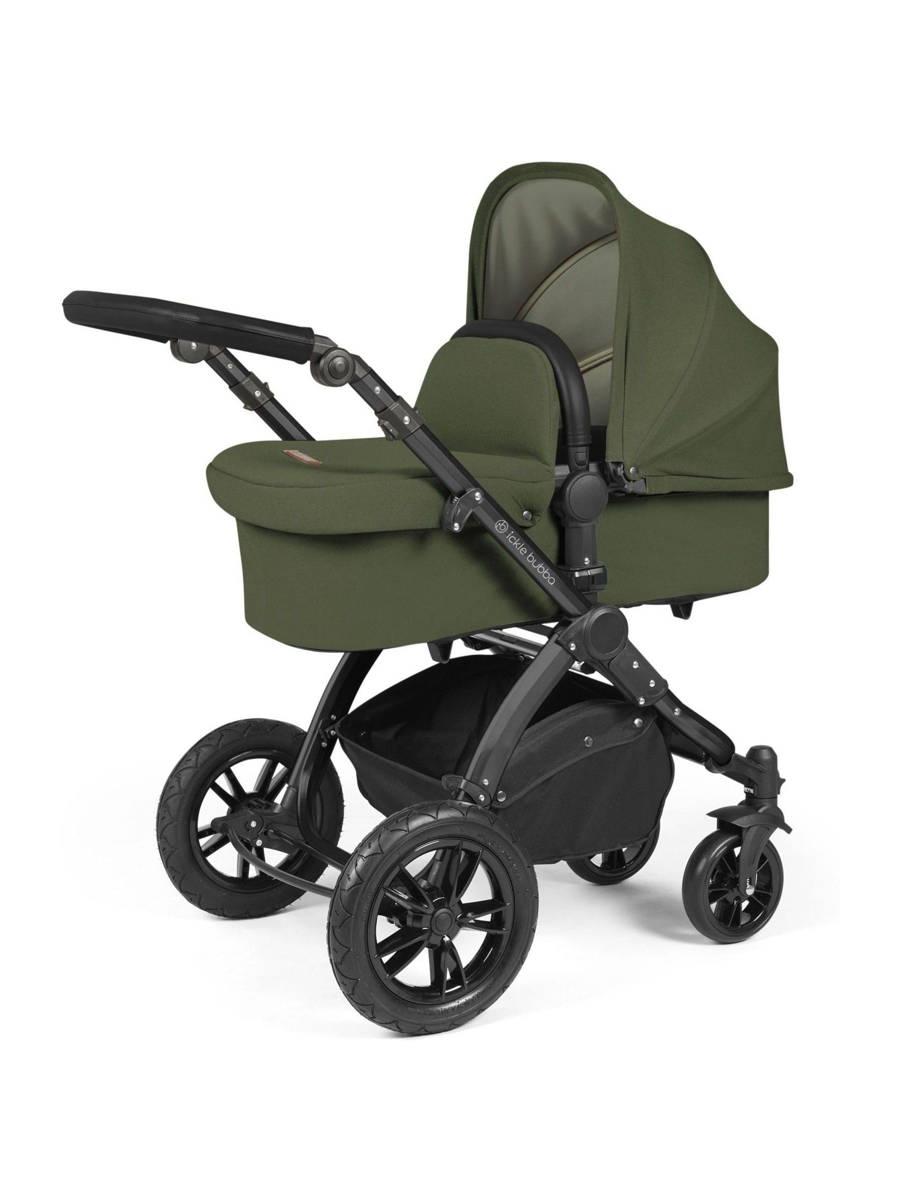 Ickle Bubba Black Woodland Stomp Luxe All-In-One I Size Travel System with Ci Base - Image 2 of 6