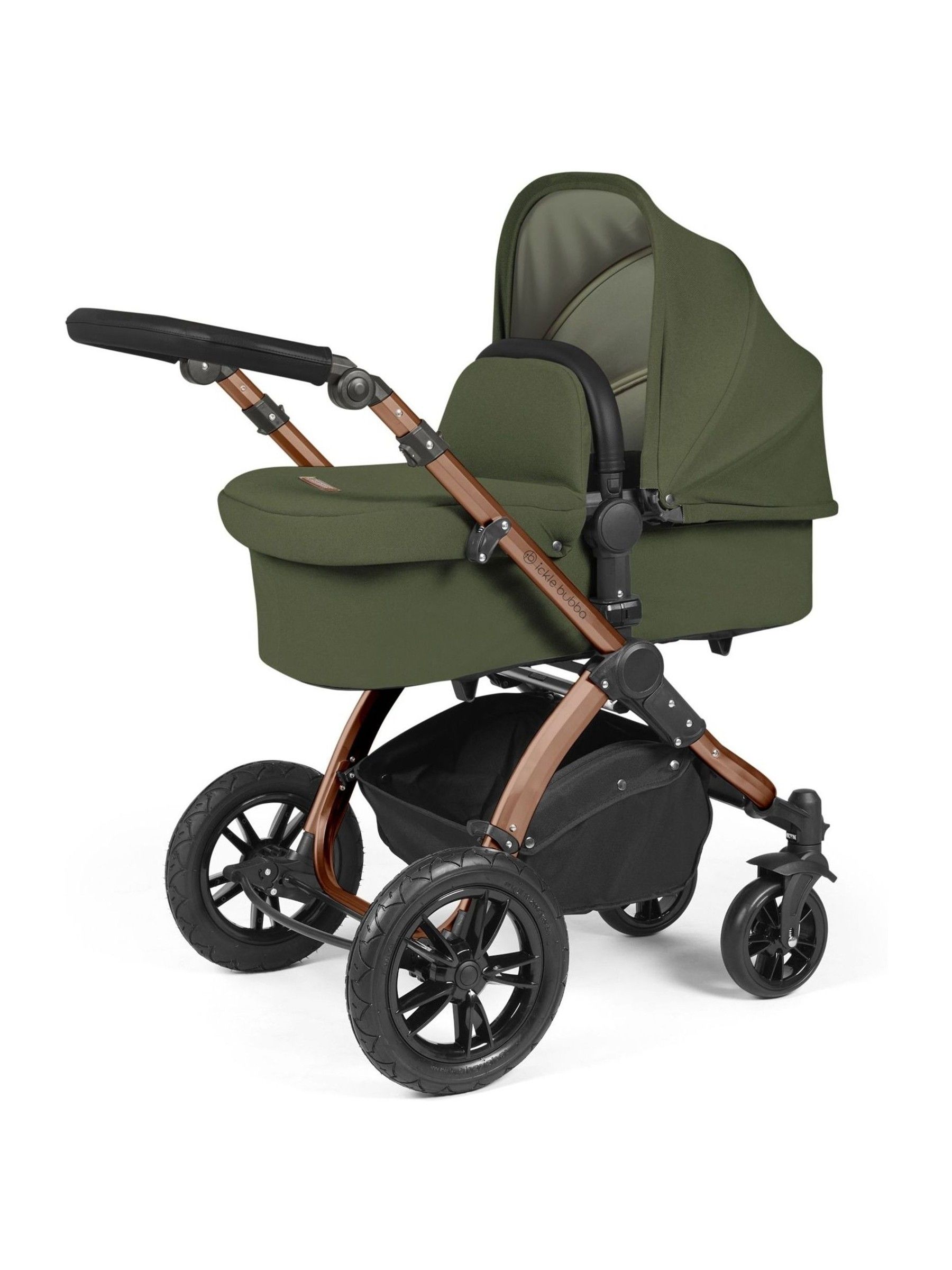 Ickle Bubba Bronze  Woodland  Black Stomp Luxe All-In-One I Size Travel System with Ci Base - Image 2 of 6