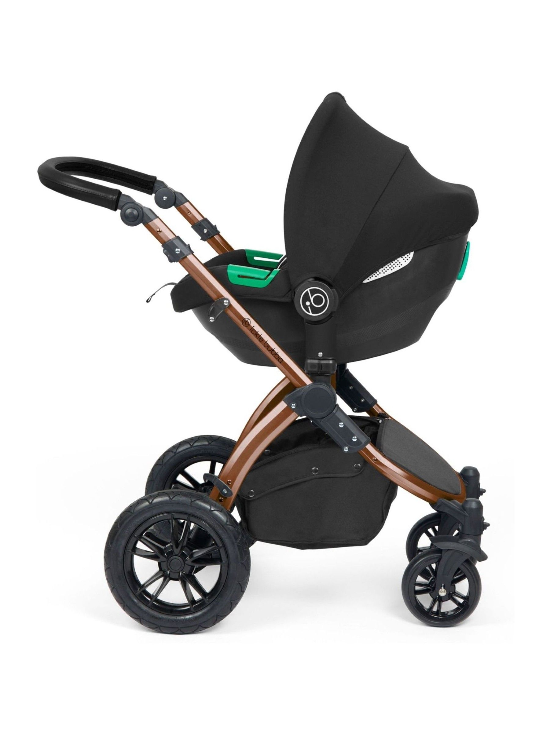 Ickle Bubba Bronze  Woodland  Black Stomp Luxe All-In-One I Size Travel System with Ci Base - Image 5 of 6