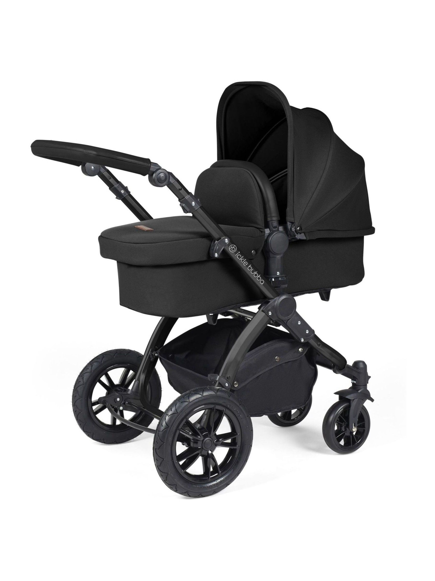 Ickle Bubba Black  Midnight  Black Stomp Luxe All-In-One I Size Travel System with Ci Base - Image 2 of 6