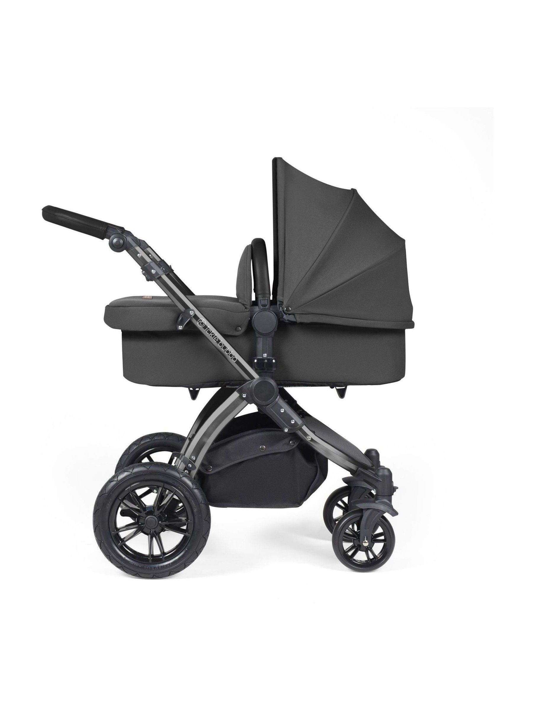 Ickle Bubba Black Charcoal Grey Stomp Luxe All-In-One I Size Travel System with Ci Base - Image 3 of 6