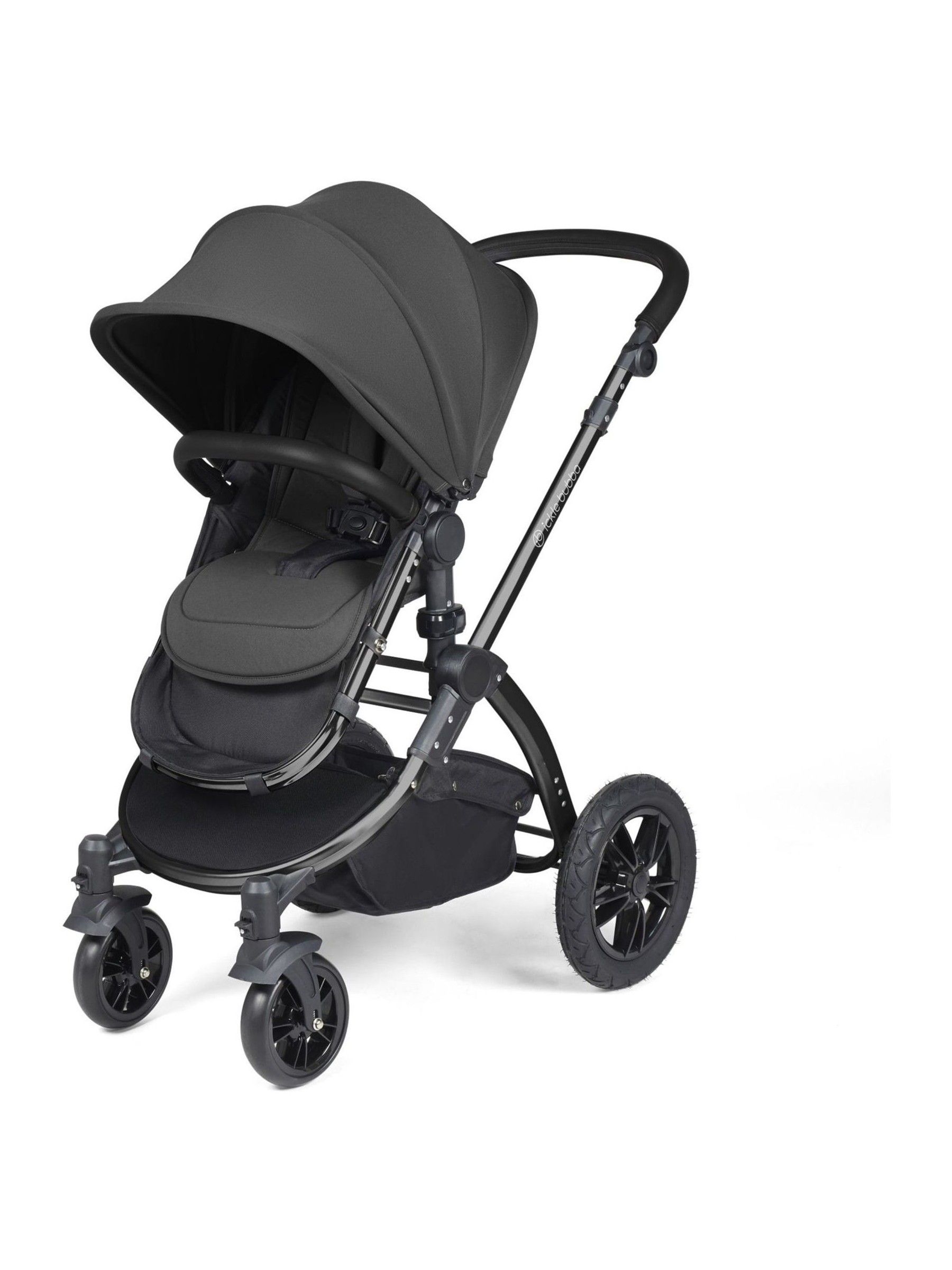 Ickle Bubba Black Charcoal Grey Stomp Luxe All-In-One I Size Travel System with Ci Base - Image 4 of 6