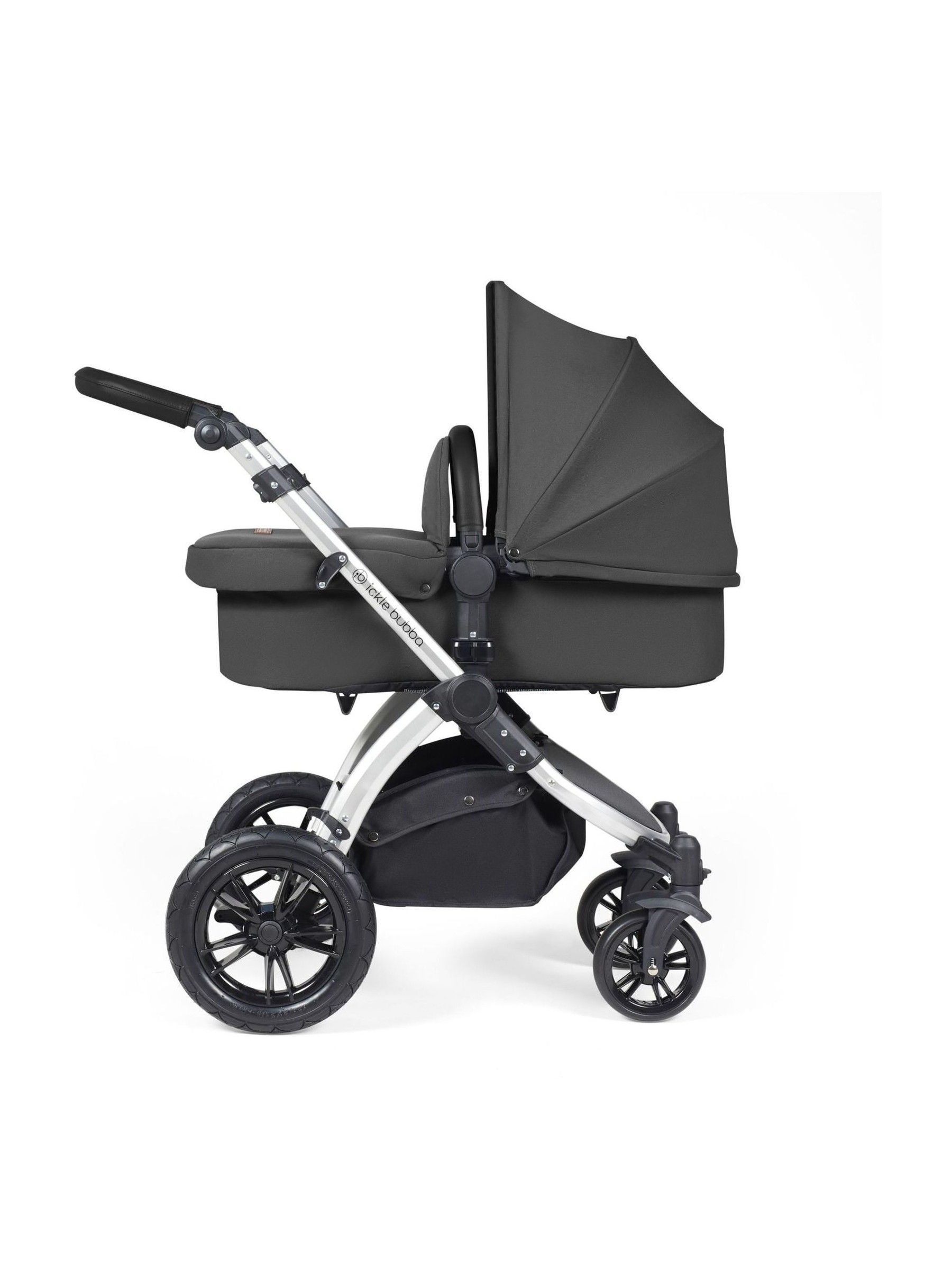 Ickle Bubba Silver  Charcoal Grey  Black Stomp Luxe All-In-One I Size Travel System with Ci Base - Image 3 of 6