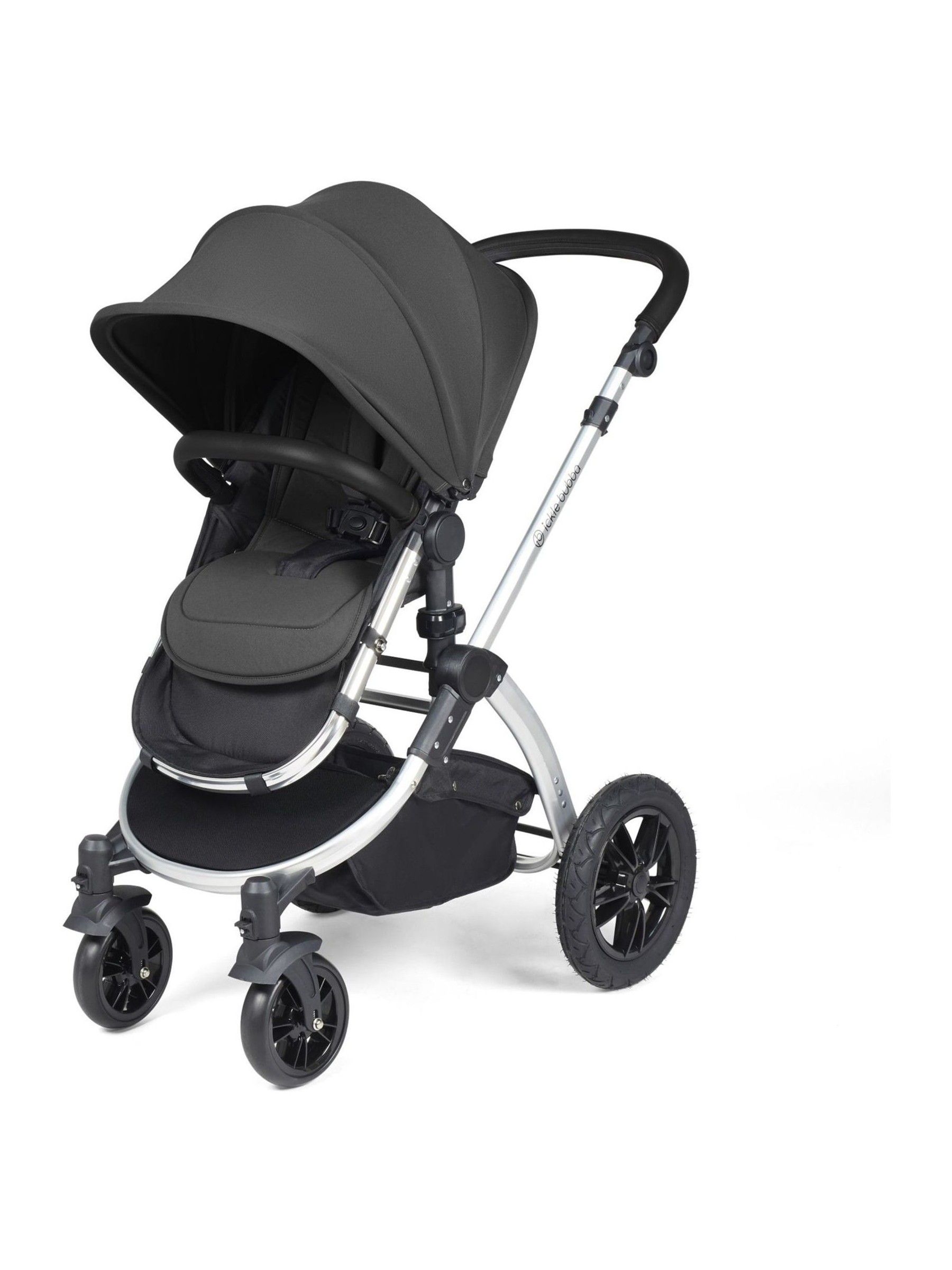 Ickle Bubba Silver  Charcoal Grey  Black Stomp Luxe All-In-One I Size Travel System with Ci Base - Image 4 of 6