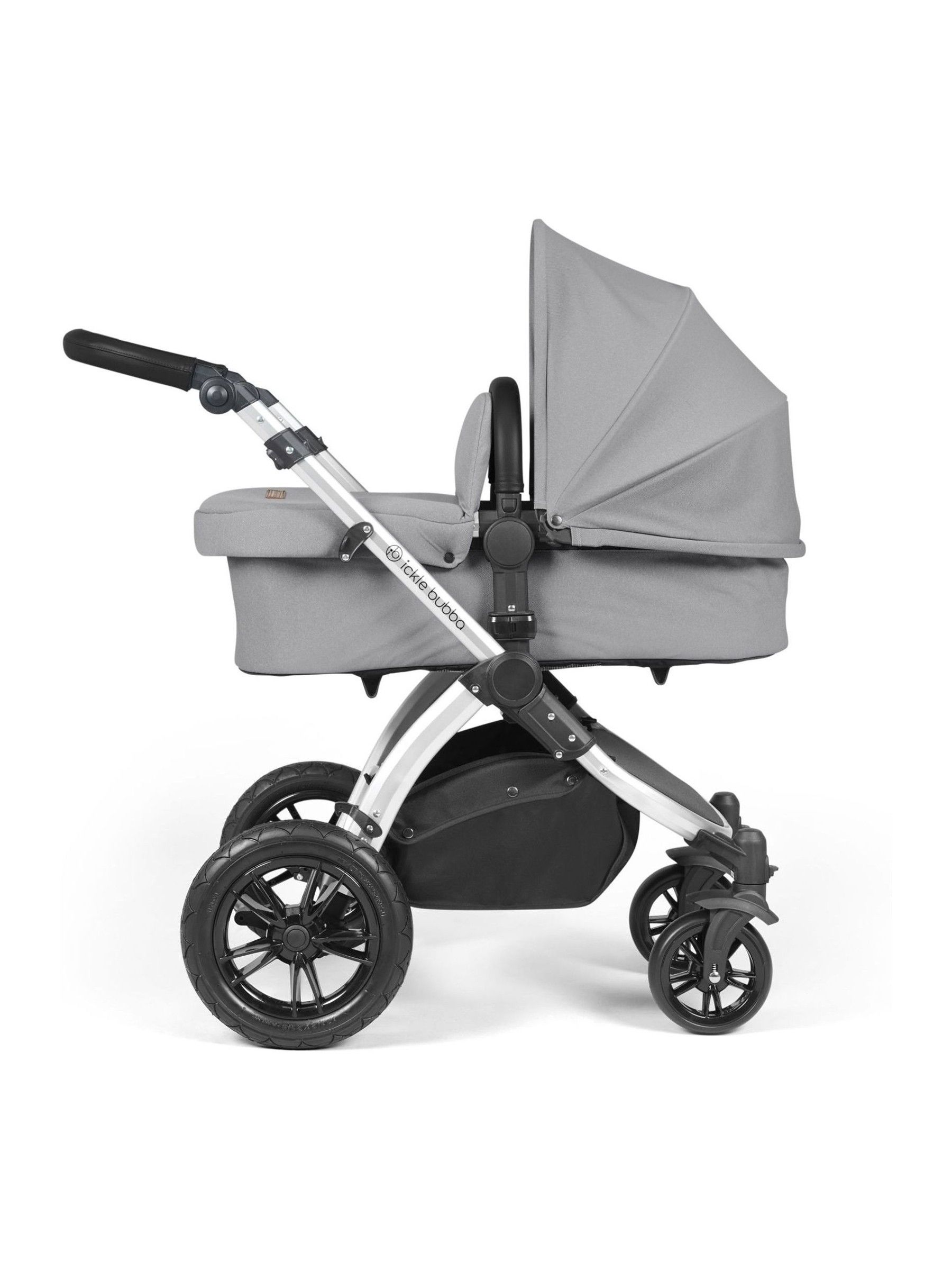 Ickle Bubba Silver Pearl Grey Black Stomp Luxe All-In-One I Size Travel System with Ci Base - Image 3 of 6