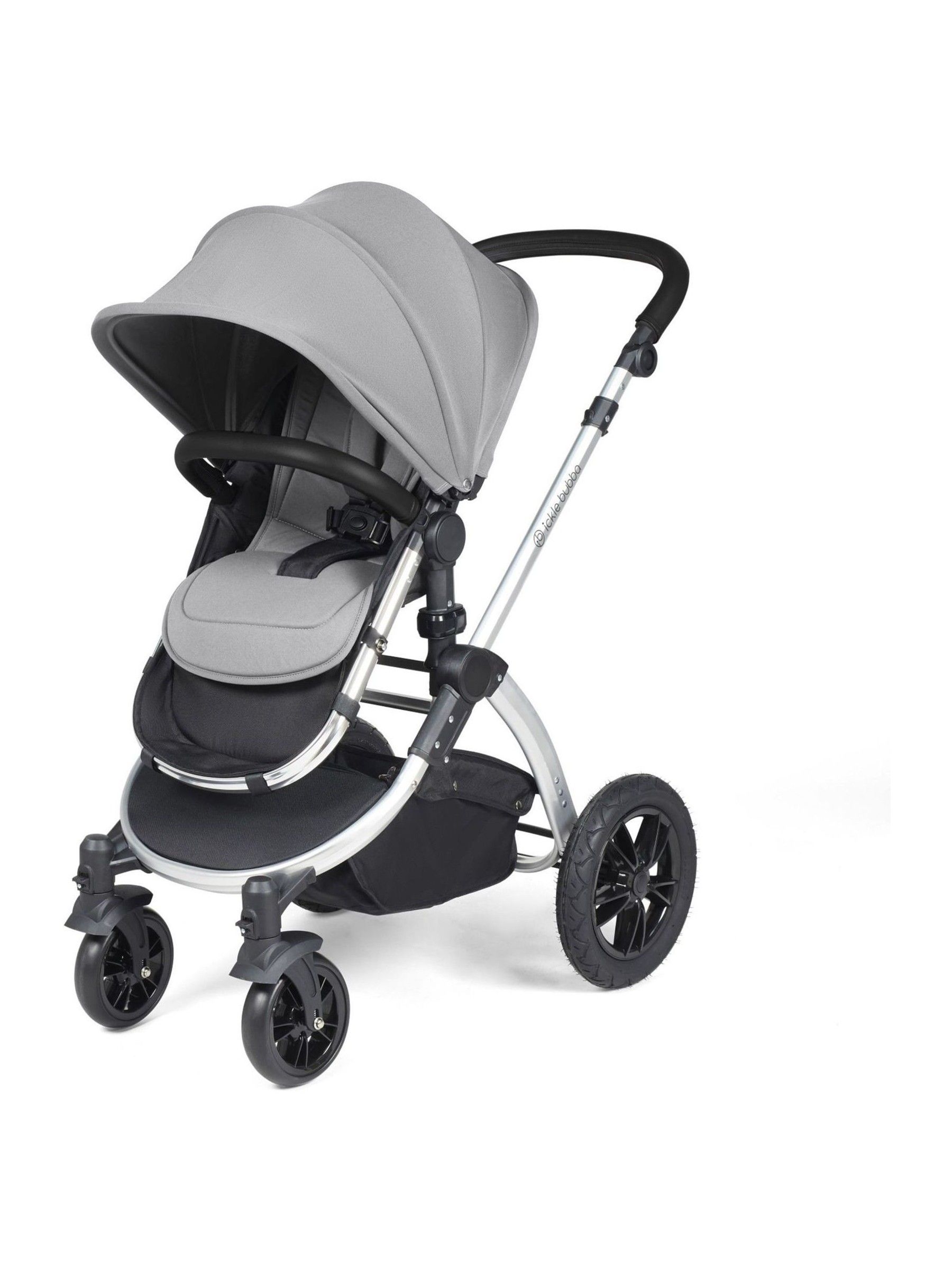 Ickle Bubba Silver Pearl Grey Black Stomp Luxe All-In-One I Size Travel System with Ci Base - Image 4 of 6