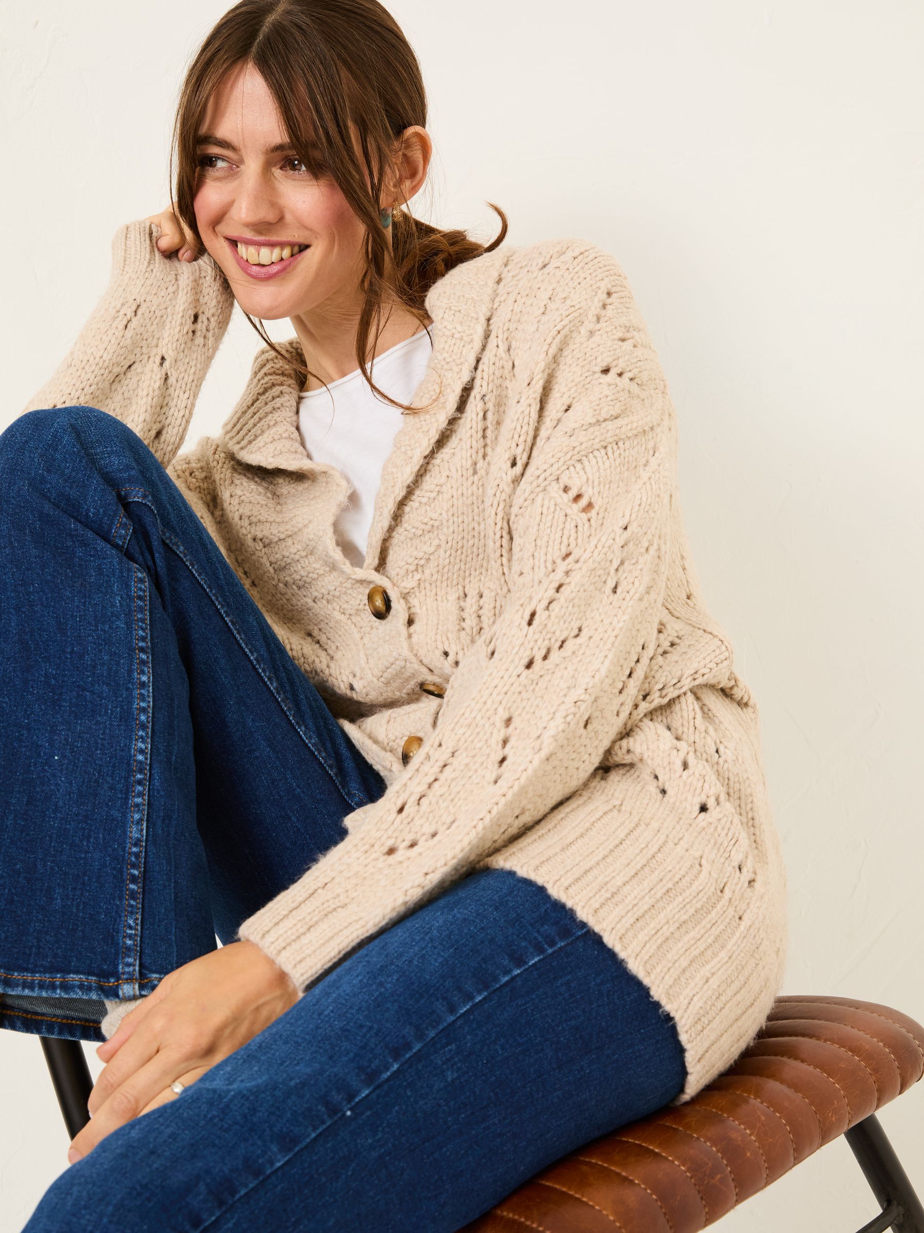 Natural Sylvie Knitted Cardigan - Image 3 of 5