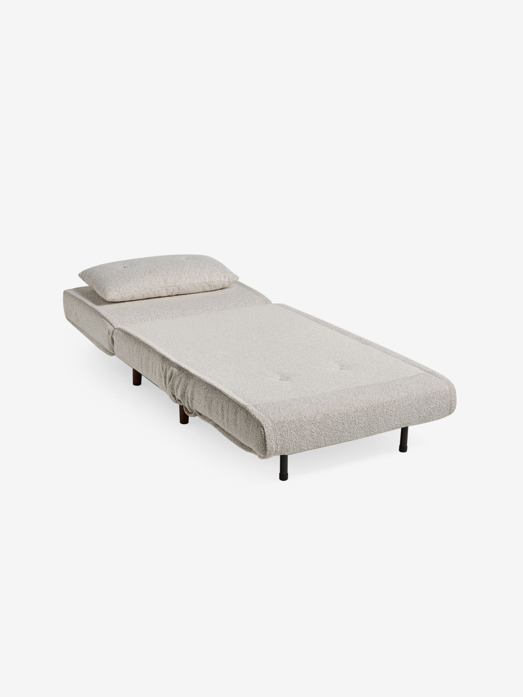 Haru Single 1 Seater Sofa Bed in Off White Natural Pax Boucle - Image 5 of 7