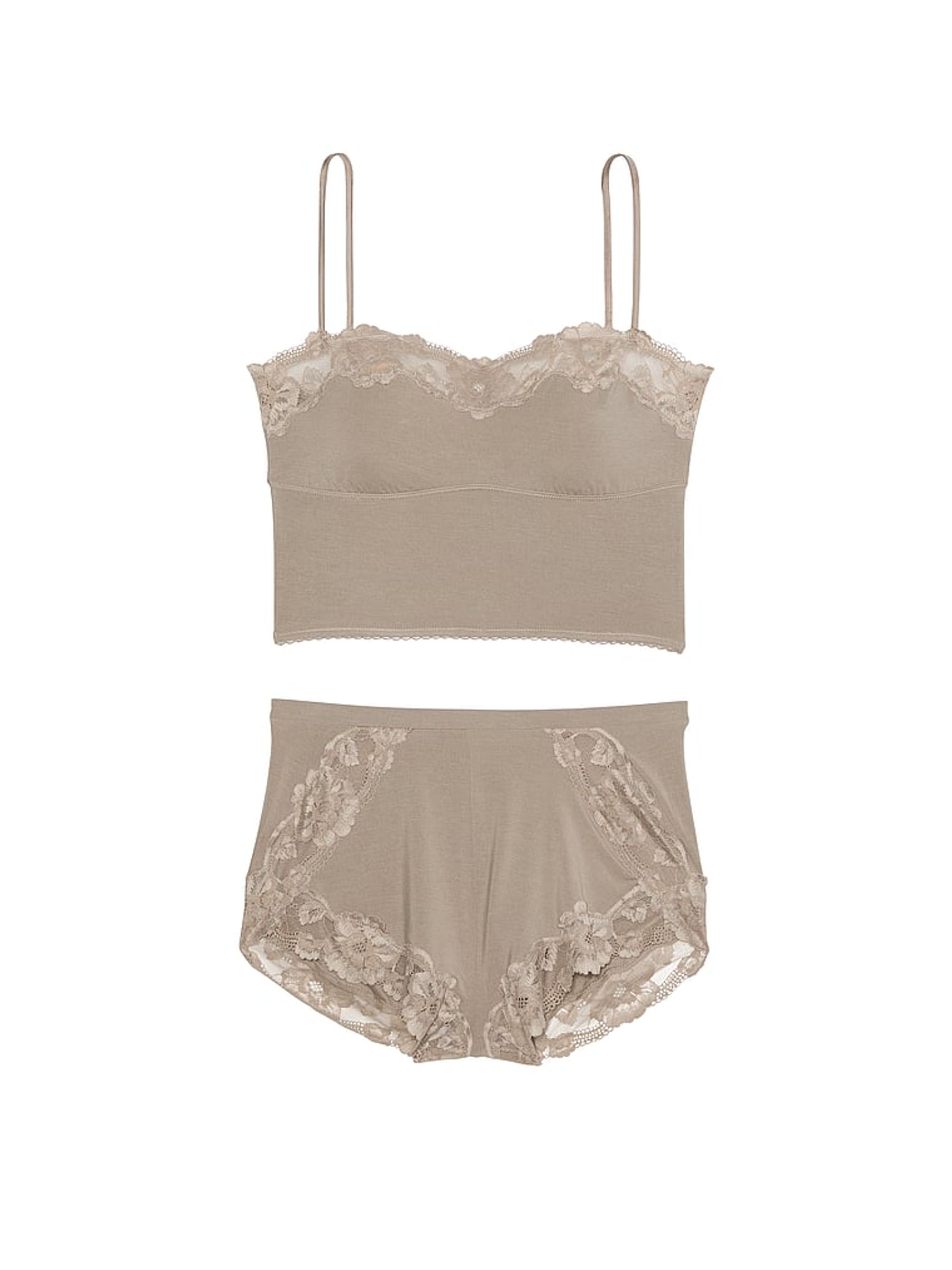 Turtle Dove Grey Straight Neck Modal Cami Set - Image 3 of 3
