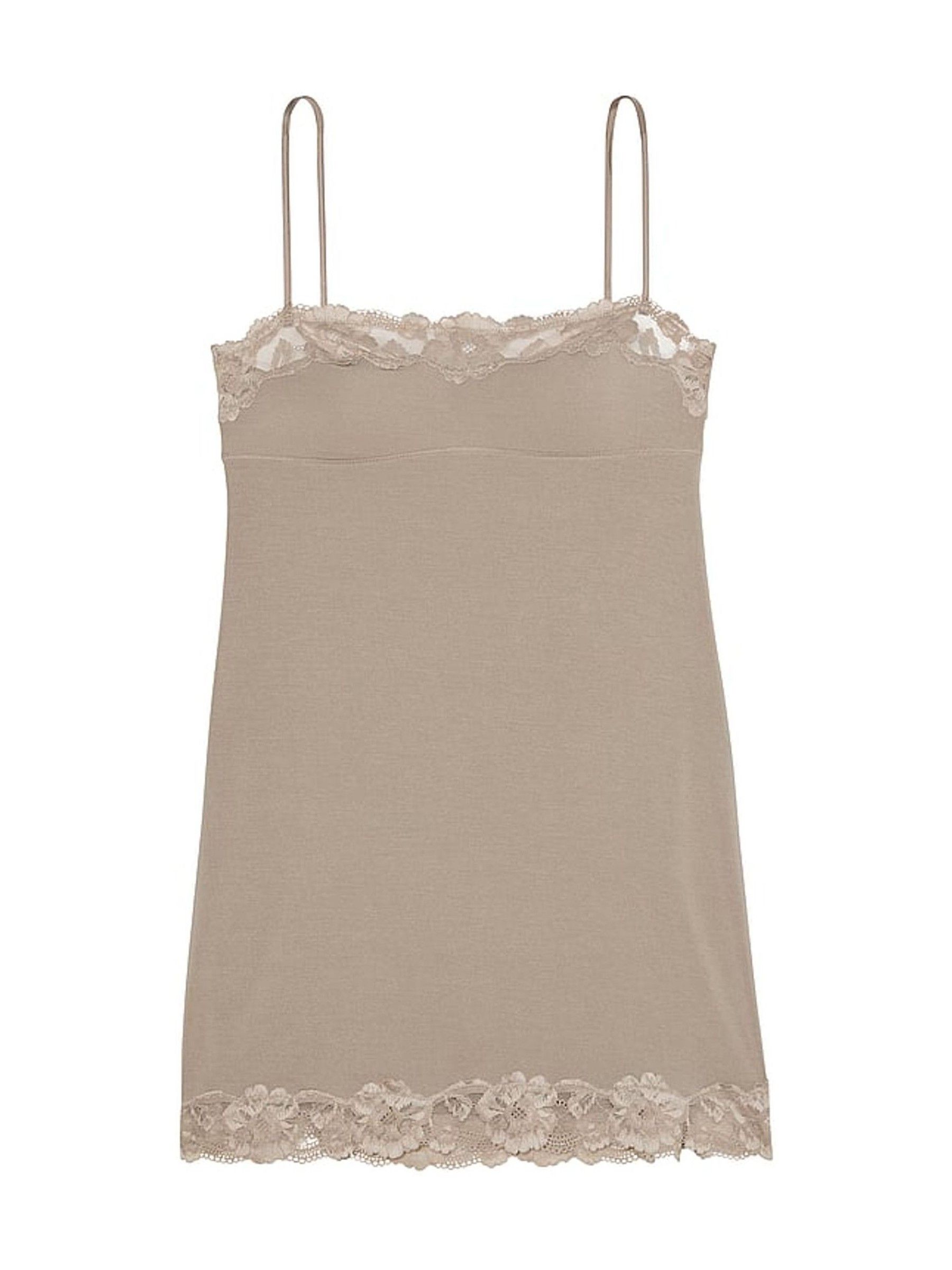 Turtle Dove Grey Modal Straight Neck Slip Dress - Image 3 of 3
