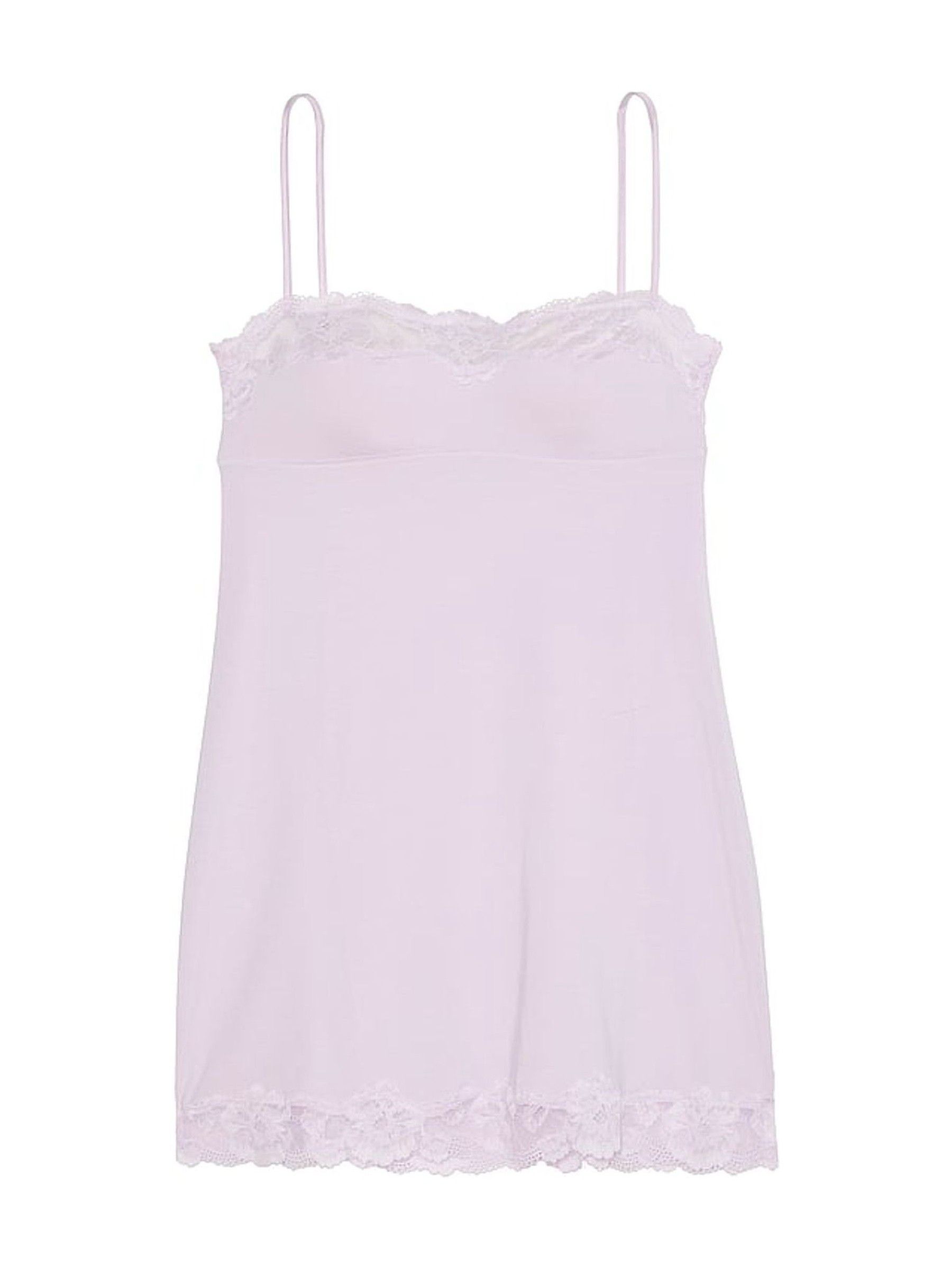 Delicate Violet Purple Modal Straight Neck Slip Dress - Image 3 of 3