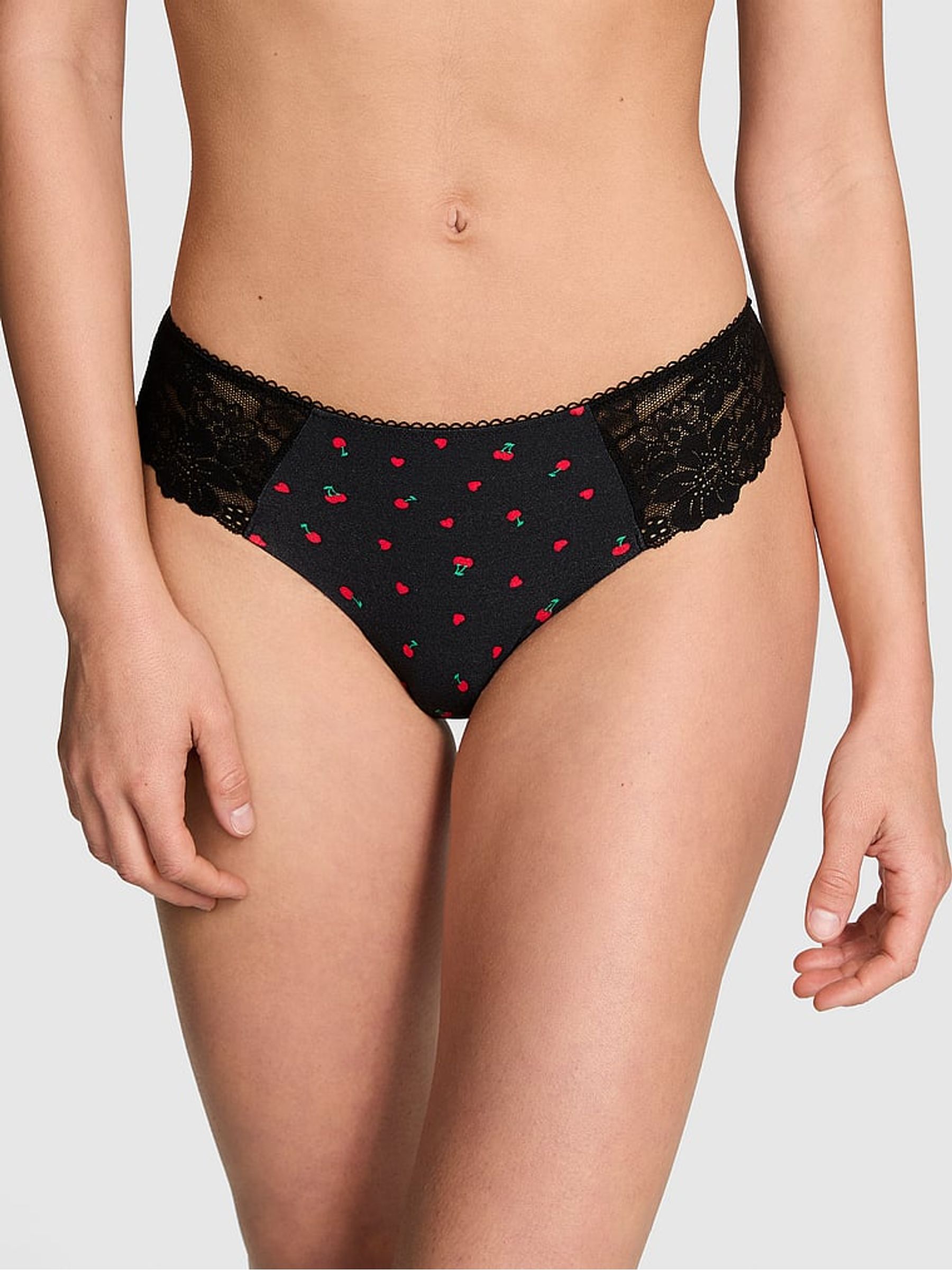 Black Cherry Lace Thong Knicker - Image 1 of 3