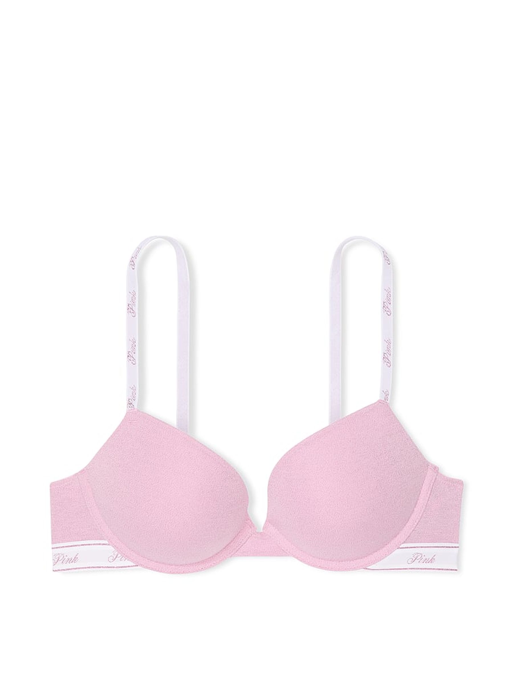 Petal Pink Shine Super Push Up Cotton Logo Bra - Image 3 of 4