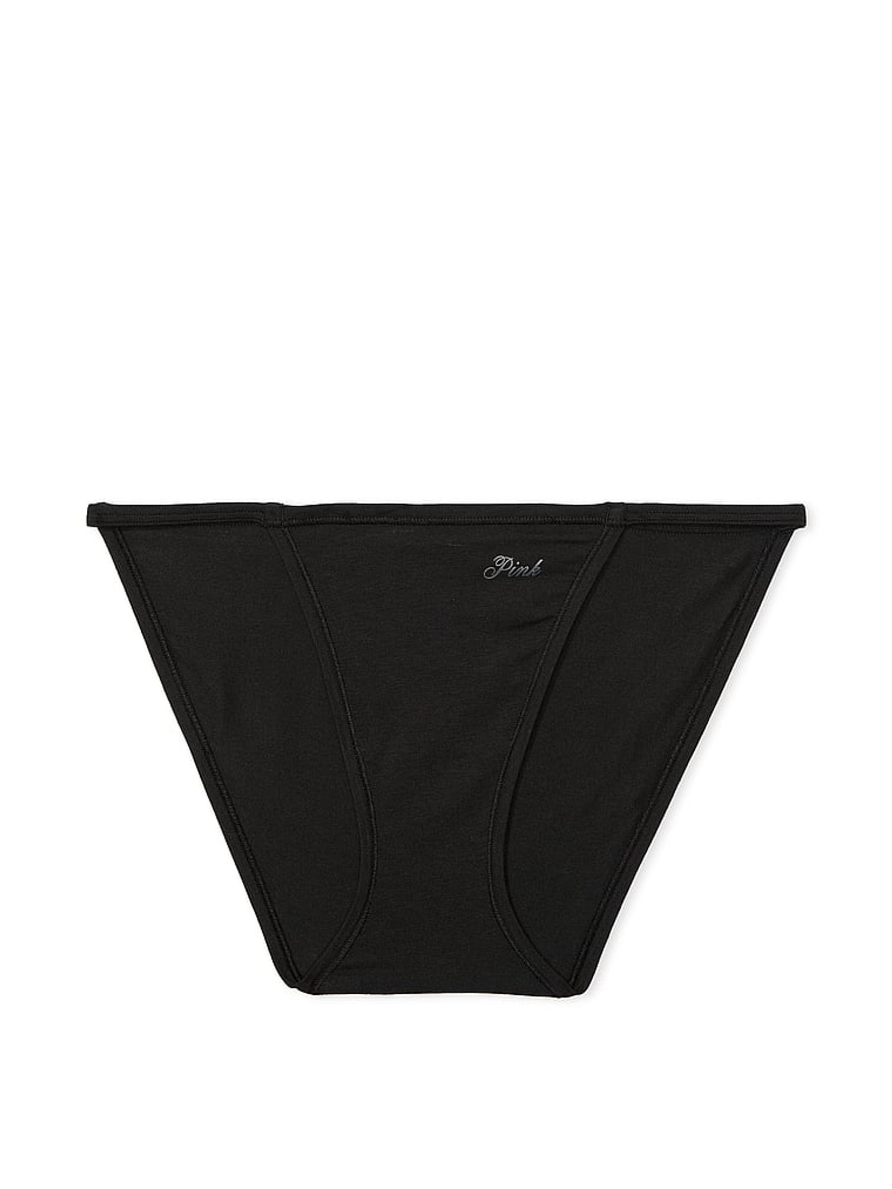 Black Cotton String Bikini Knickers - Image 3 of 3