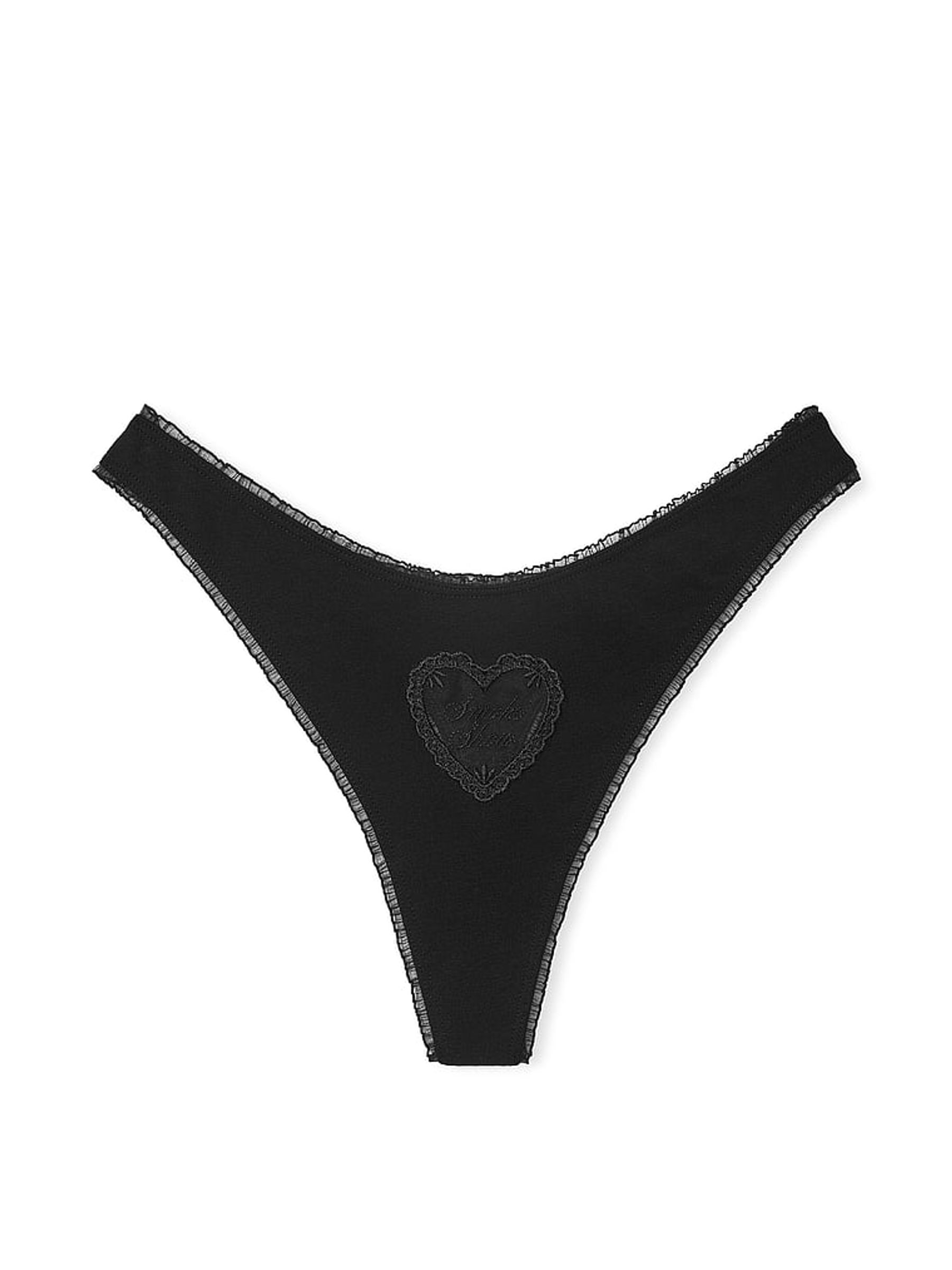 Black Thong Cotton Knickers - Image 3 of 3