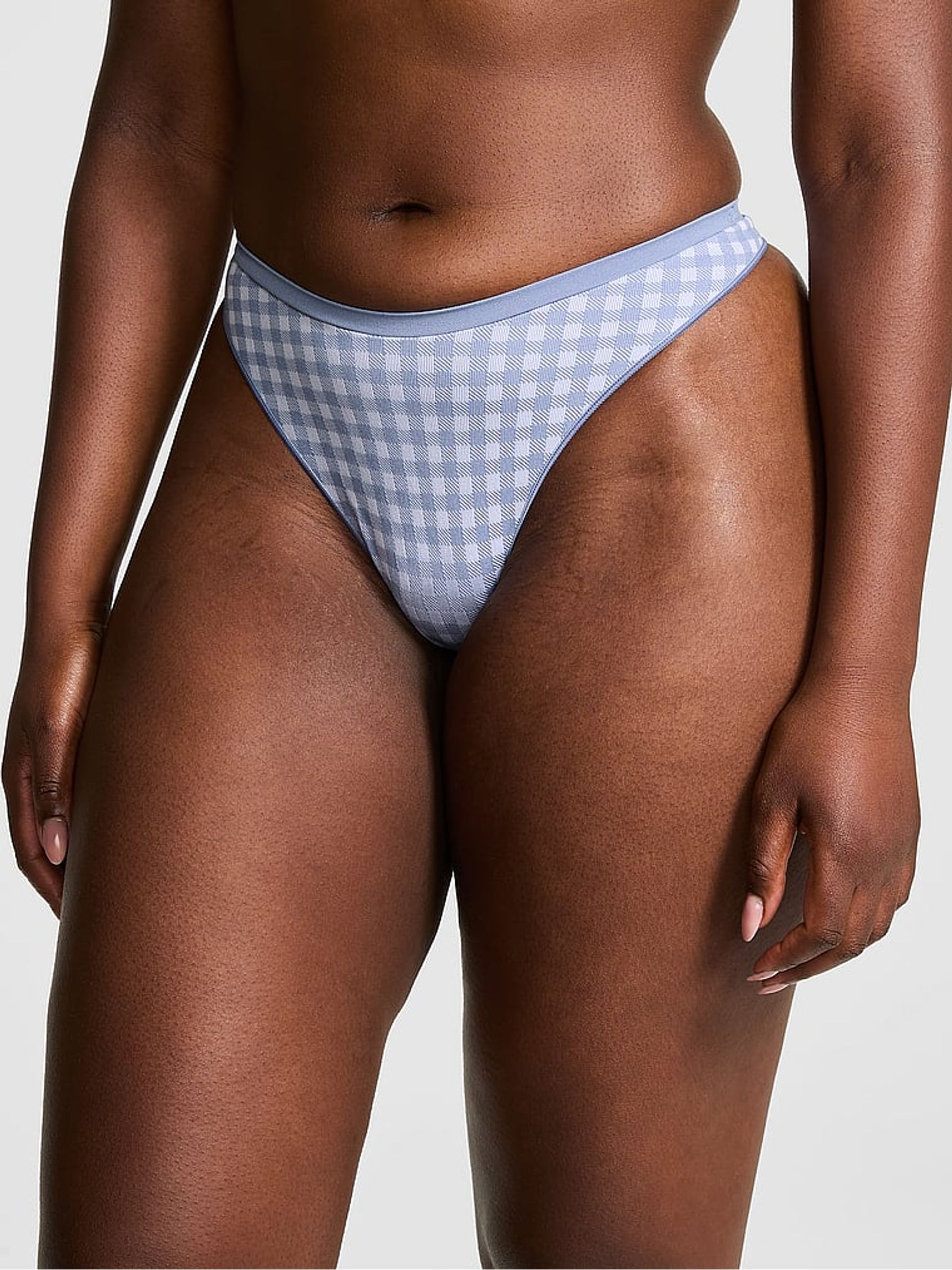 Dusty Iris Blue Mini Scoop Thong Knickers - Image 1 of 3