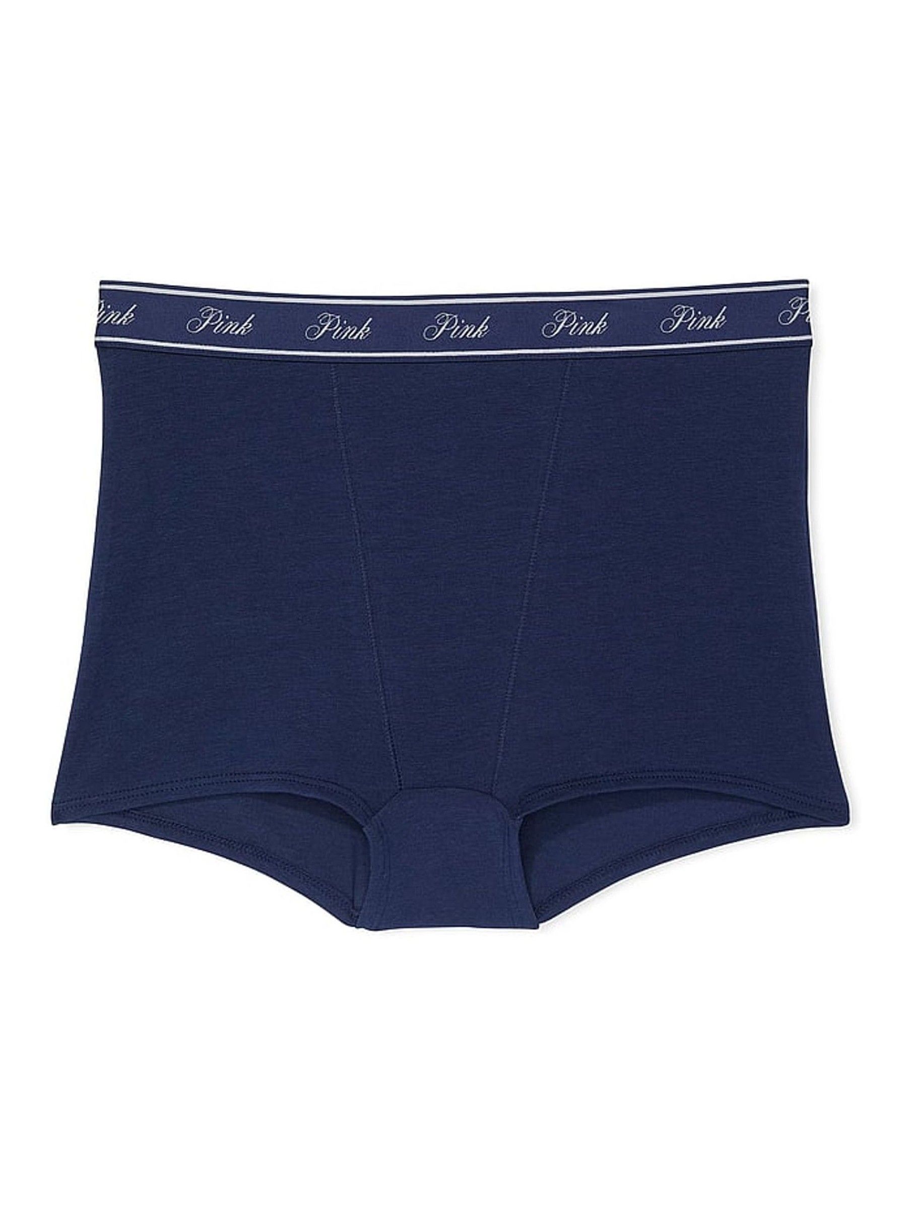 Midnight Navy Blue High Waist Cotton Logo Knickers - Image 3 of 3