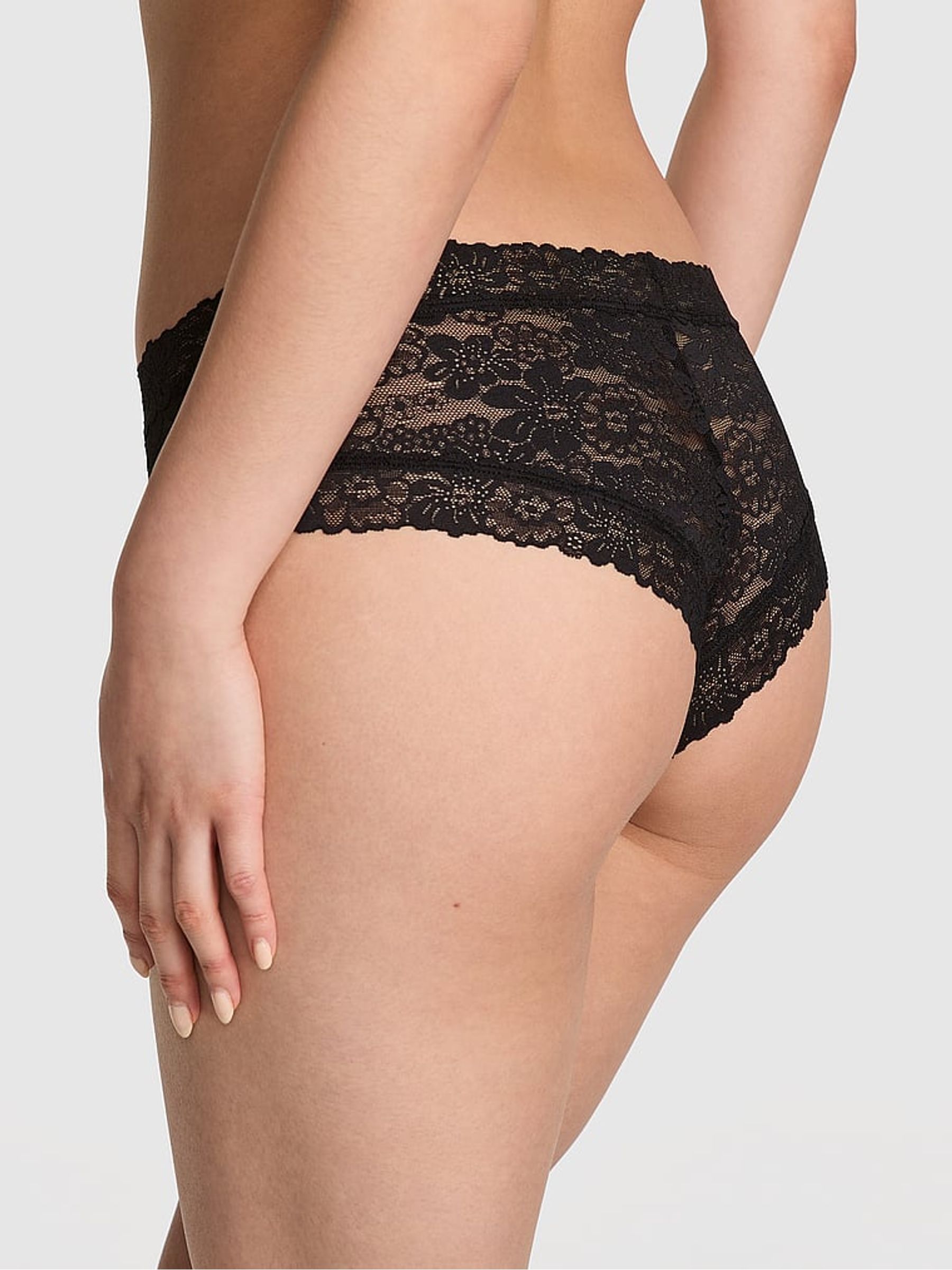 Black Cheeky Floral Lace Knickers - Image 2 of 3