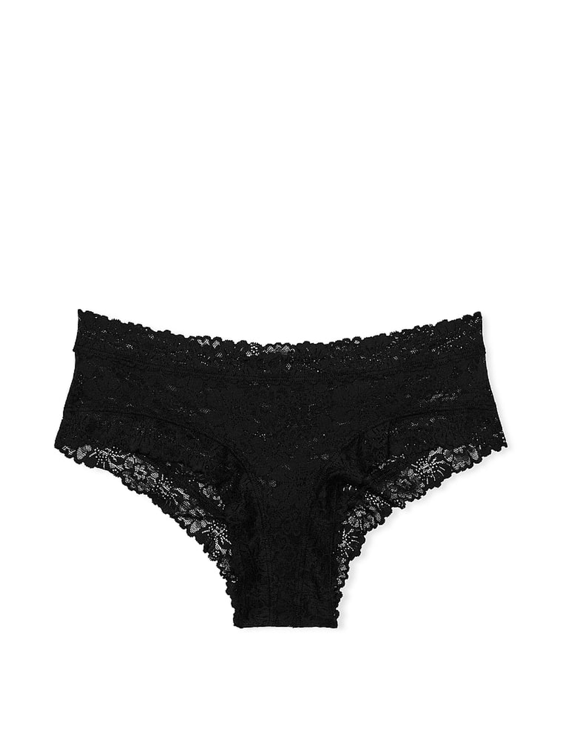 Black Cheeky Floral Lace Knickers - Image 3 of 3