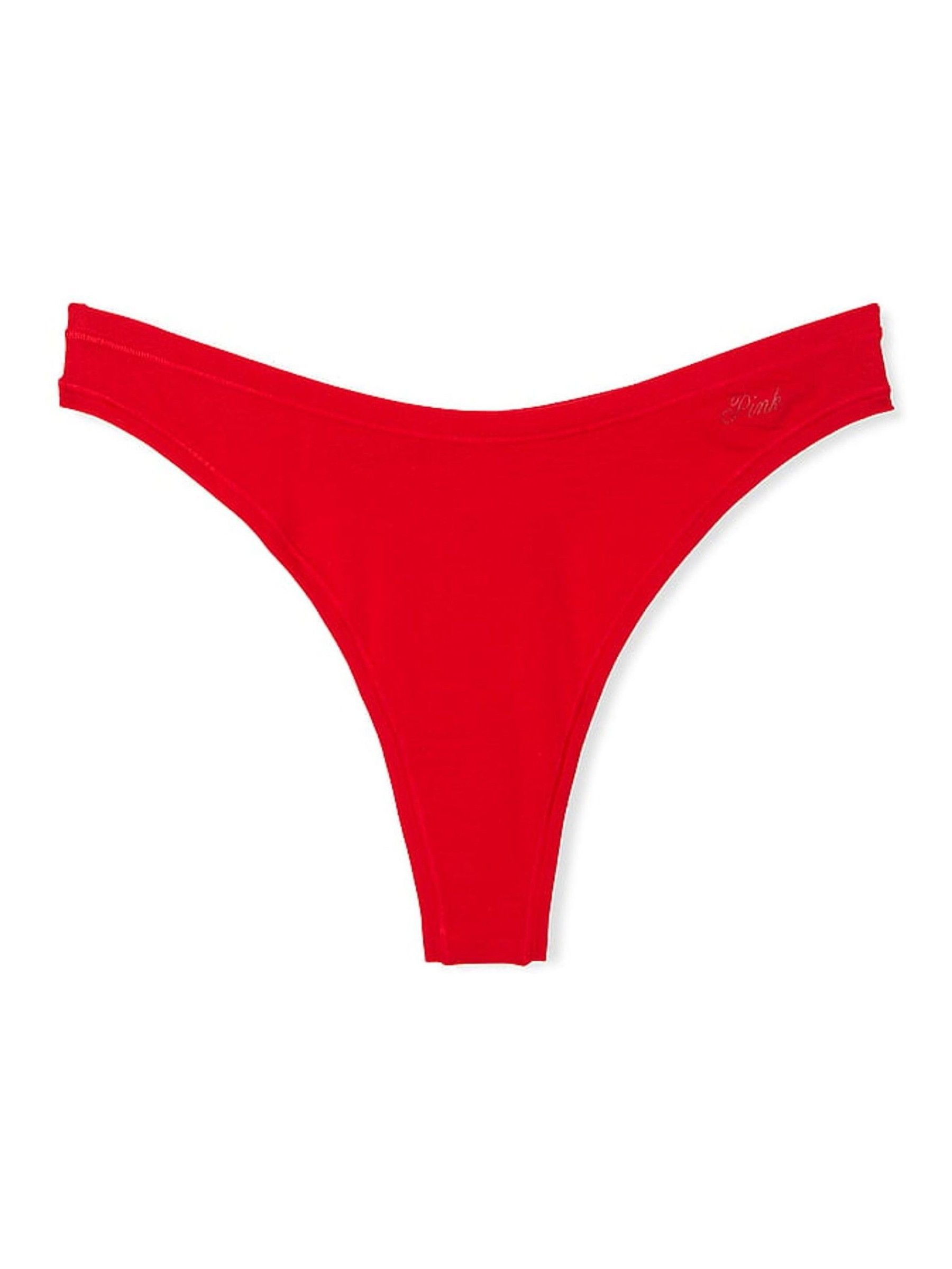 Vermillion Red Thong Cotton Knickers - Image 3 of 3