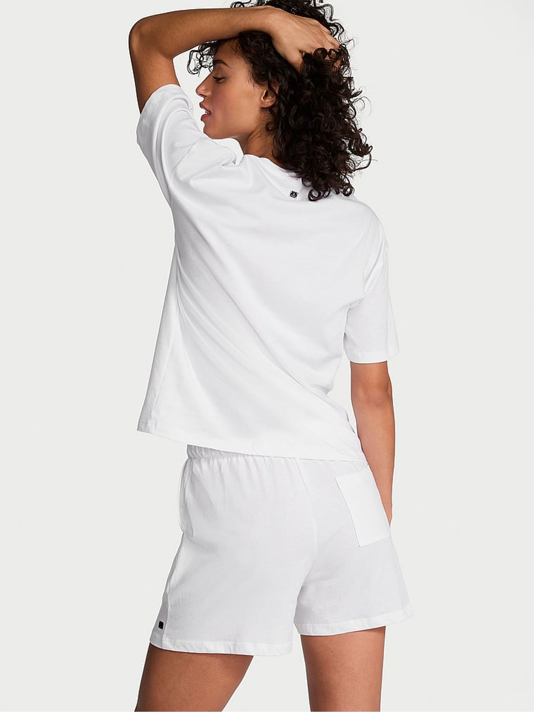 White Short Cotton Pyjama Set - Image 2 of 3