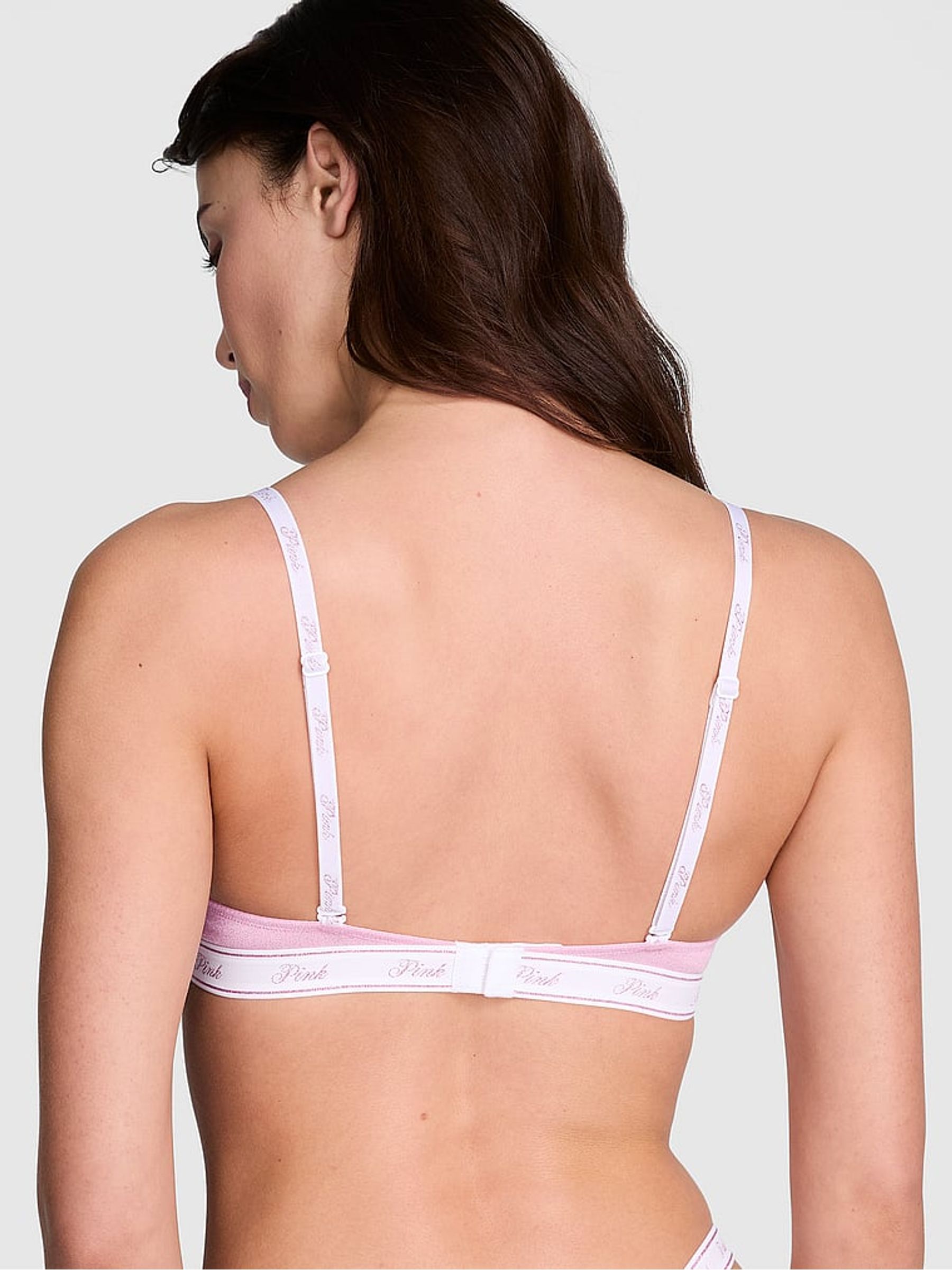 Petal Pink Shine Non Wired Push Up Cotton Logo Bra - Image 2 of 3