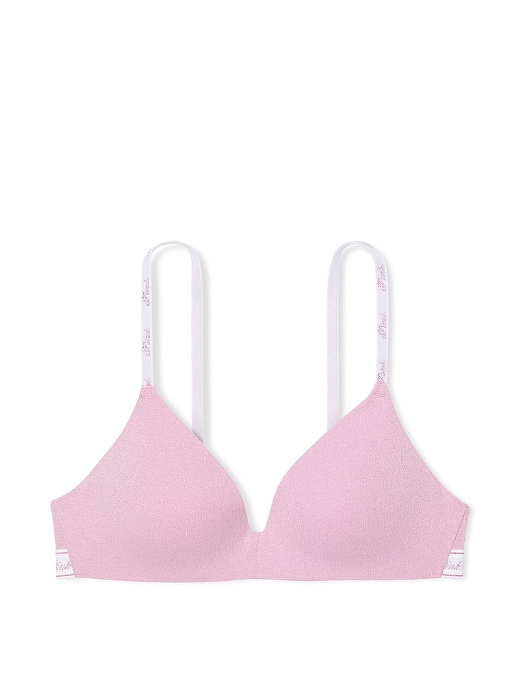 Petal Pink Shine Non Wired Push Up Cotton Logo Bra - Image 3 of 3