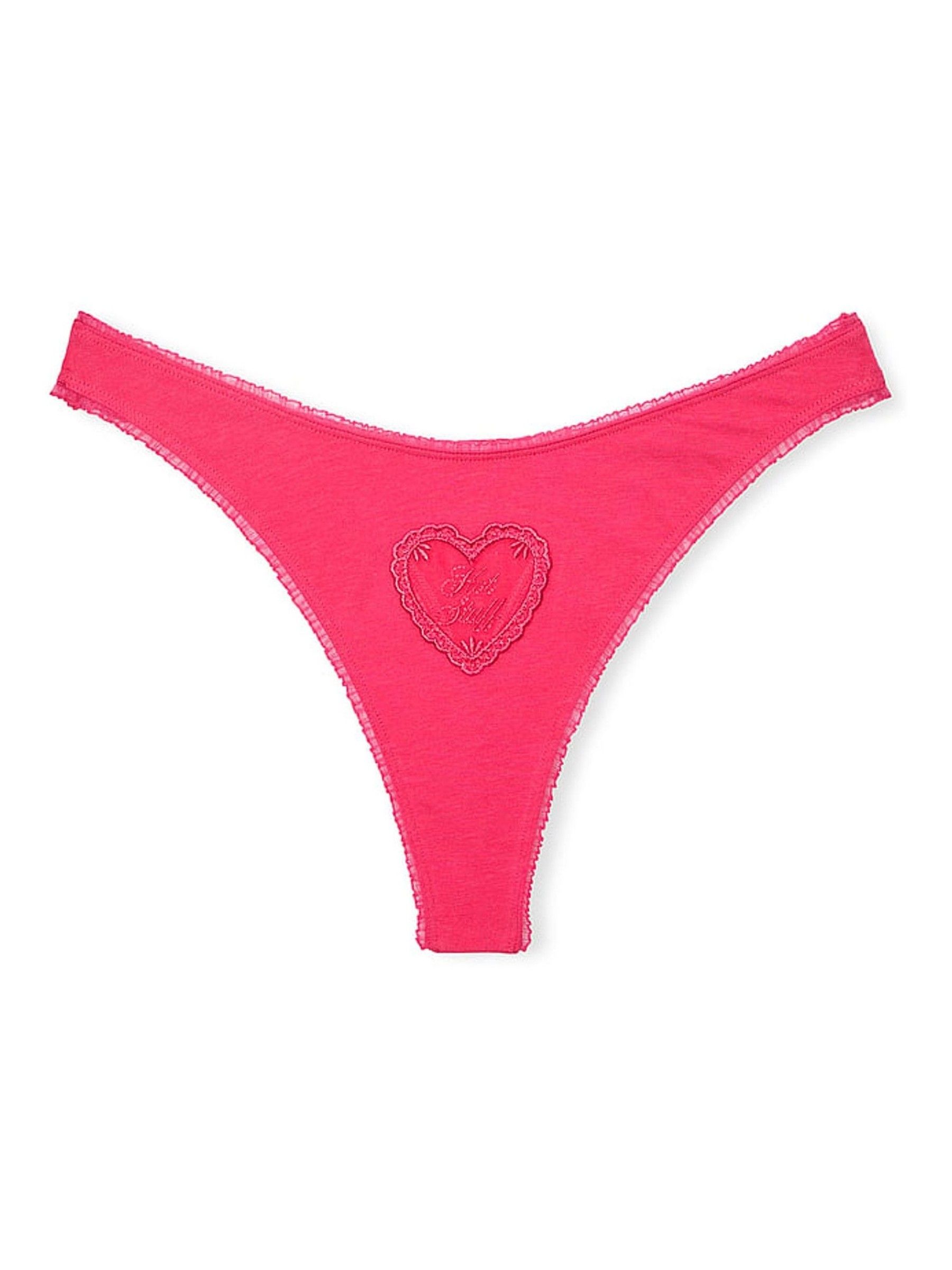 Double Bubble Pink Thong Cotton Knickers - Image 3 of 3