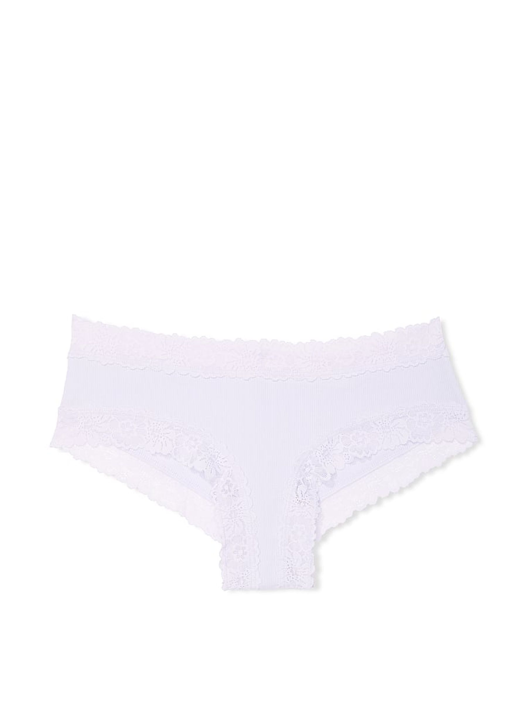 Purple Whisper Lace Trim Rib Cheeky Knickers - Image 3 of 3