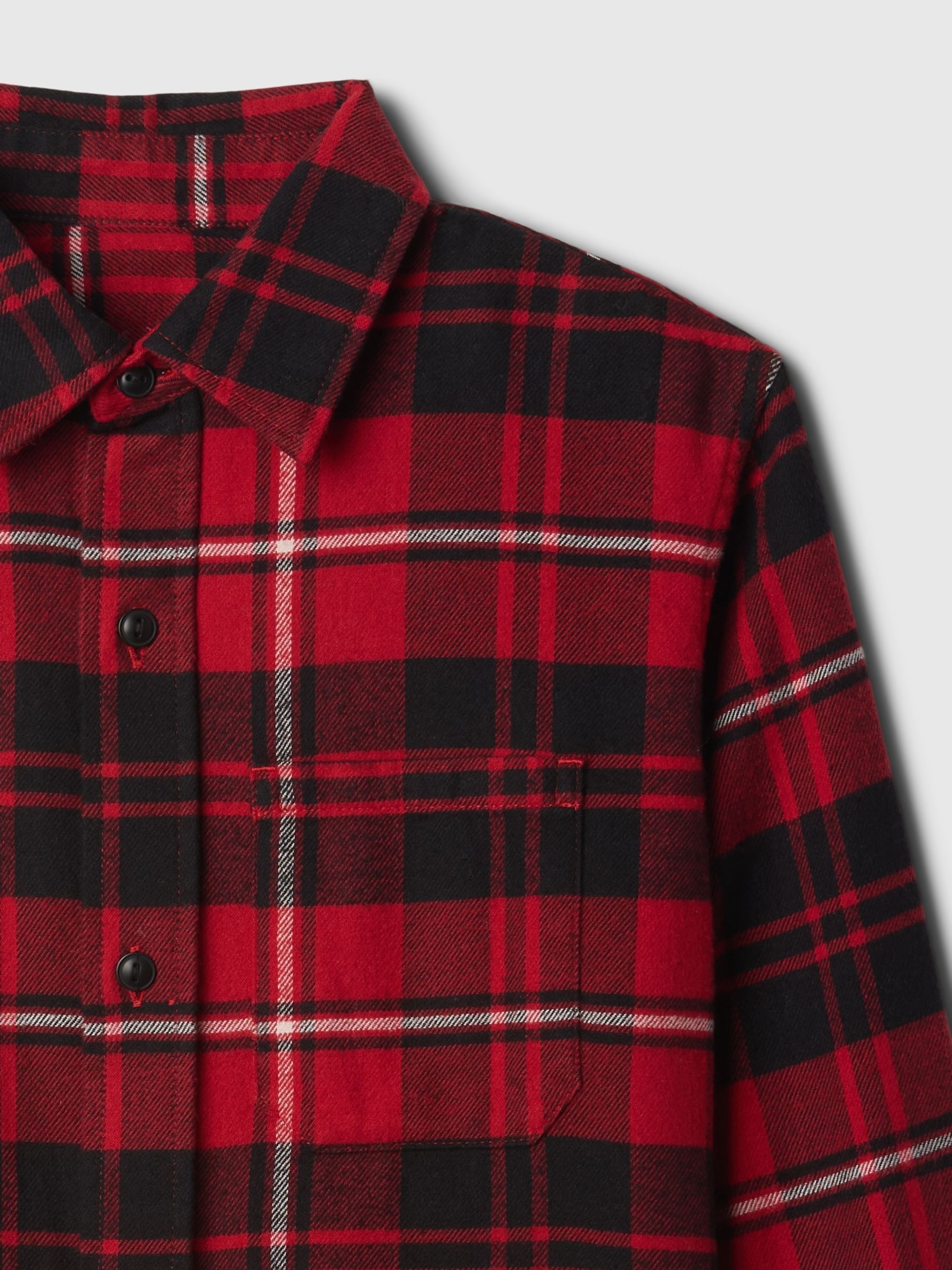 Red Check Organic Cotton Flannel Shirt (4-13yrs) - Image 5 of 5