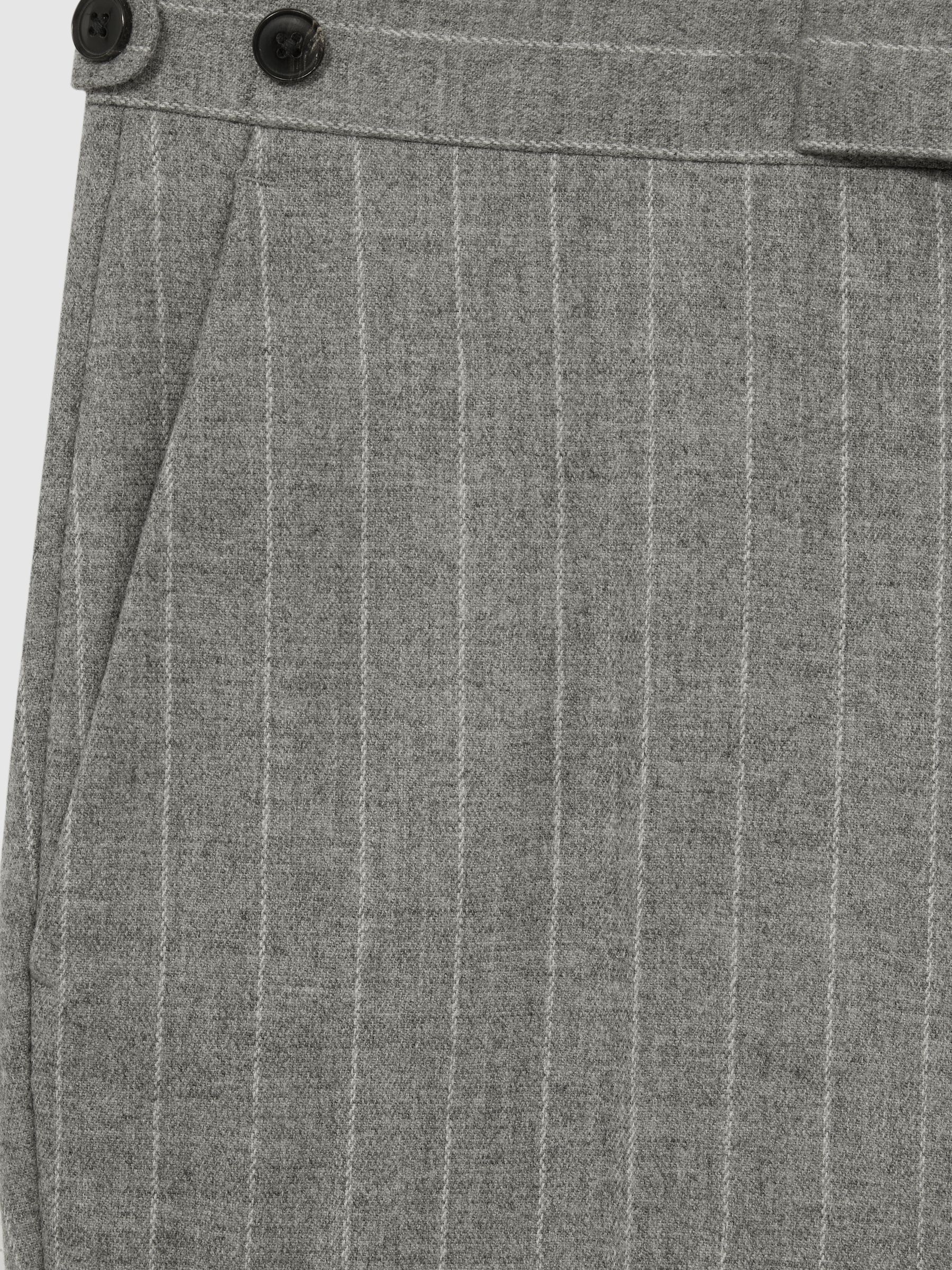 Slim-Fit Pinstripe Suit Trousers in Soft Grey - Image 8 of 8