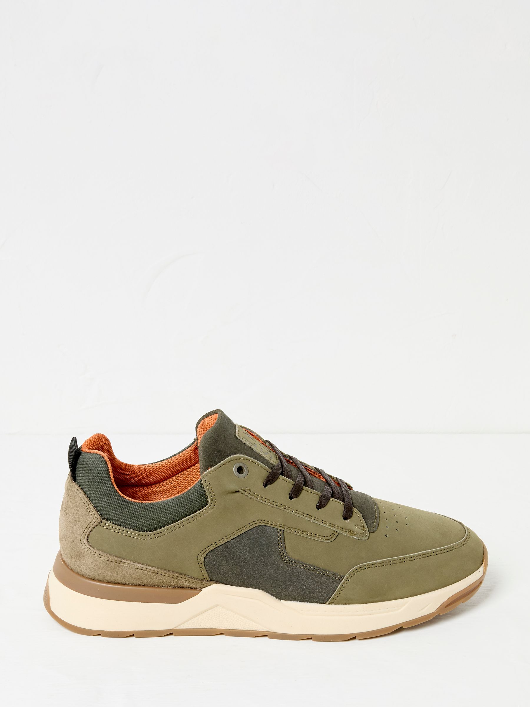 Ace Khaki Green Leather Trainer - Image 1 of 3