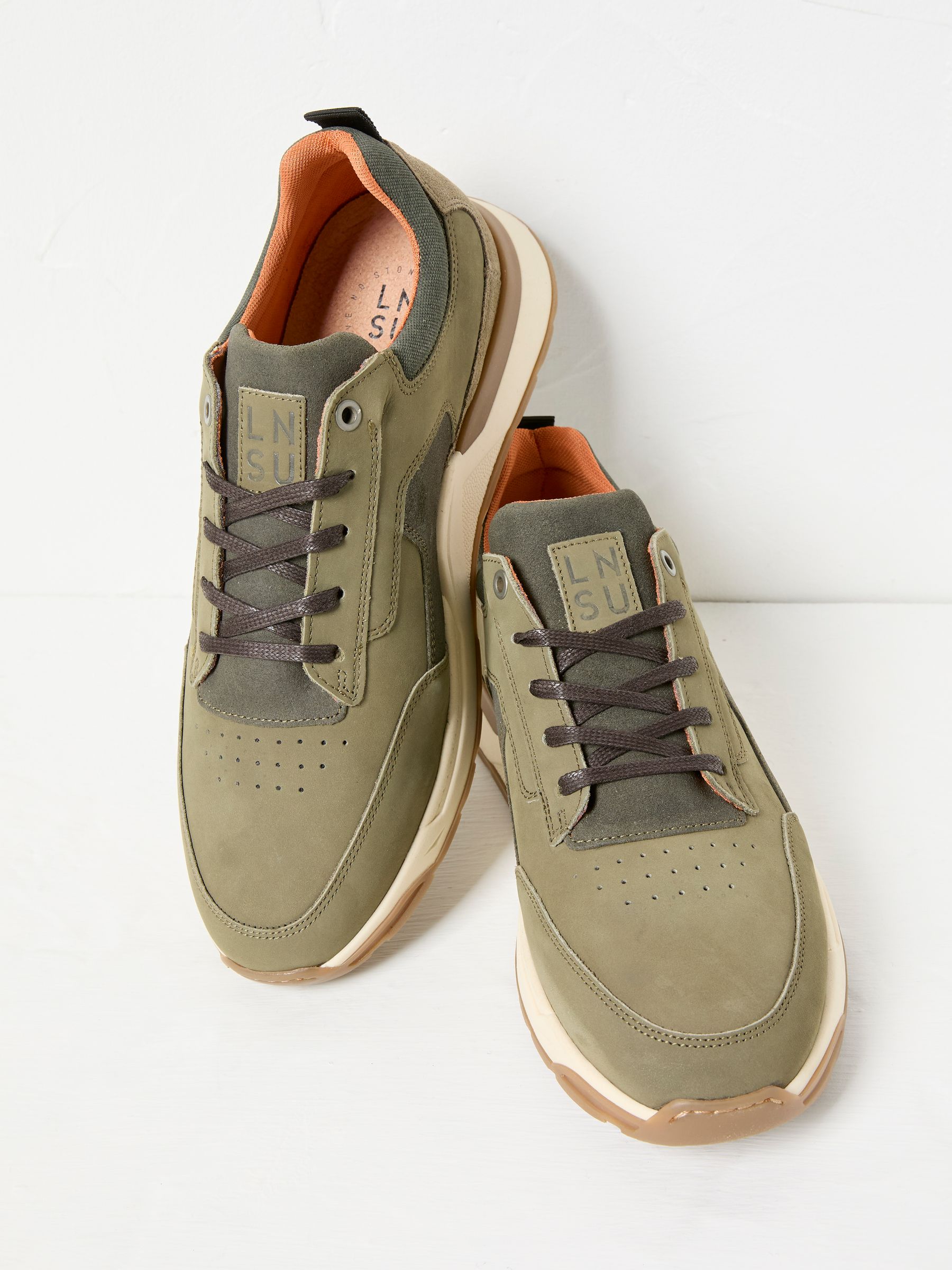 Ace Khaki Green Leather Trainer - Image 2 of 3